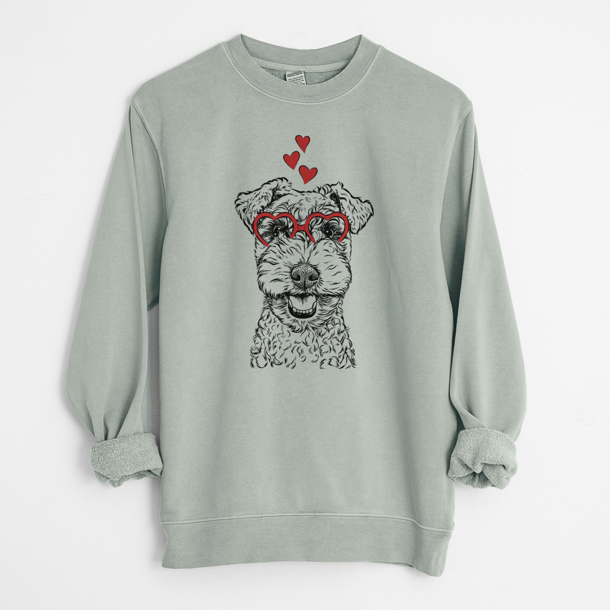 Valentine Fintan the Irish Troodle - Unisex Pigment Dyed Crew Sweatshirt
