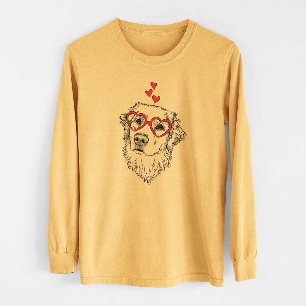 Valentine Fiona the Golden Retriever - Heavyweight 100% Cotton Long Sleeve