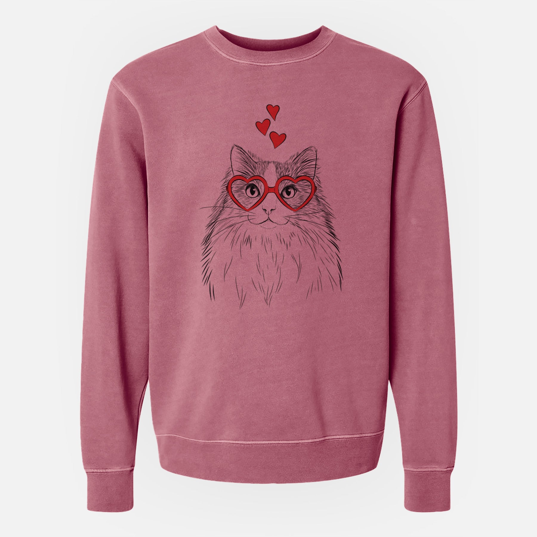 Valentine Fiona the Ragdoll Cat - Unisex Pigment Dyed Crew Sweatshirt