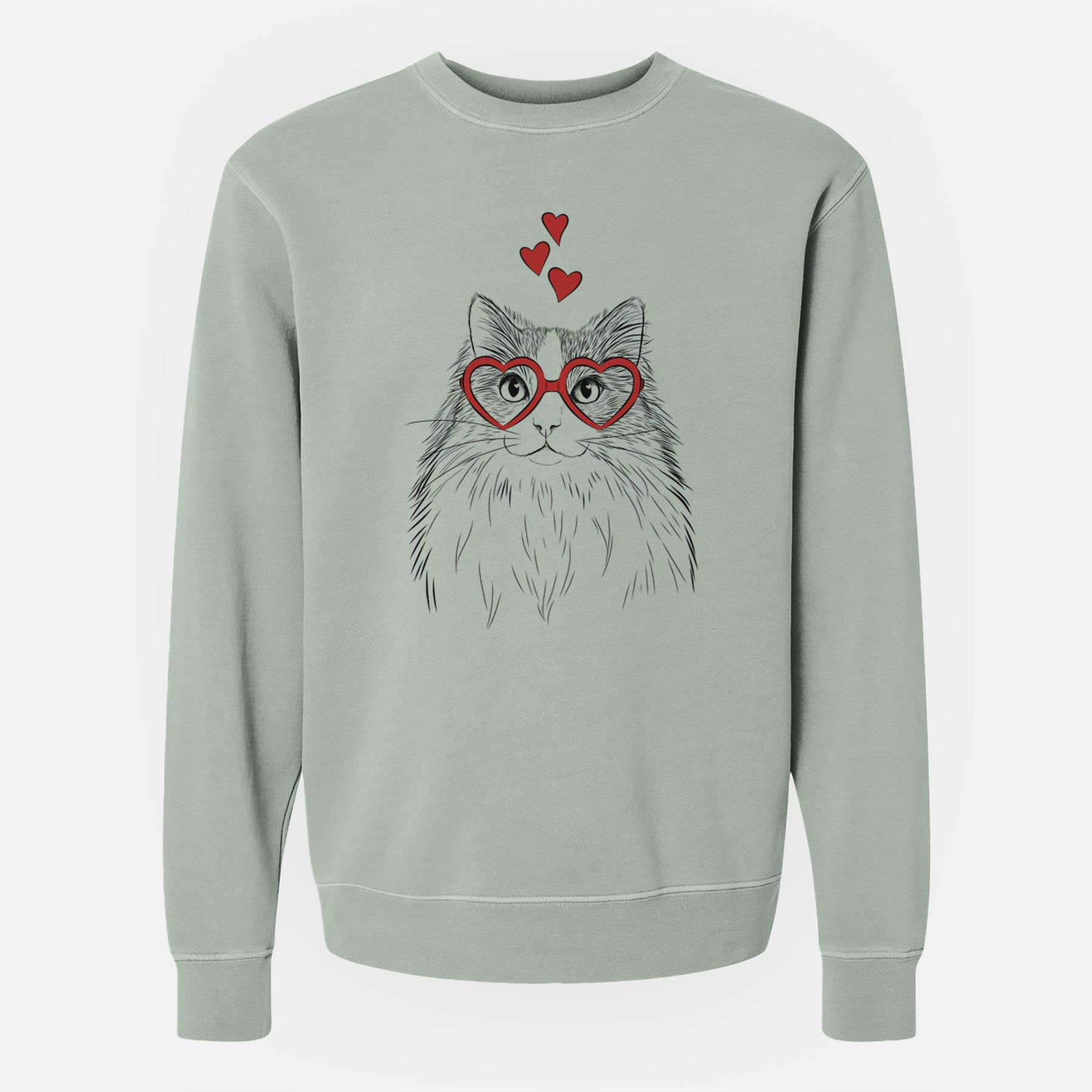 Valentine Fiona the Ragdoll Cat - Unisex Pigment Dyed Crew Sweatshirt