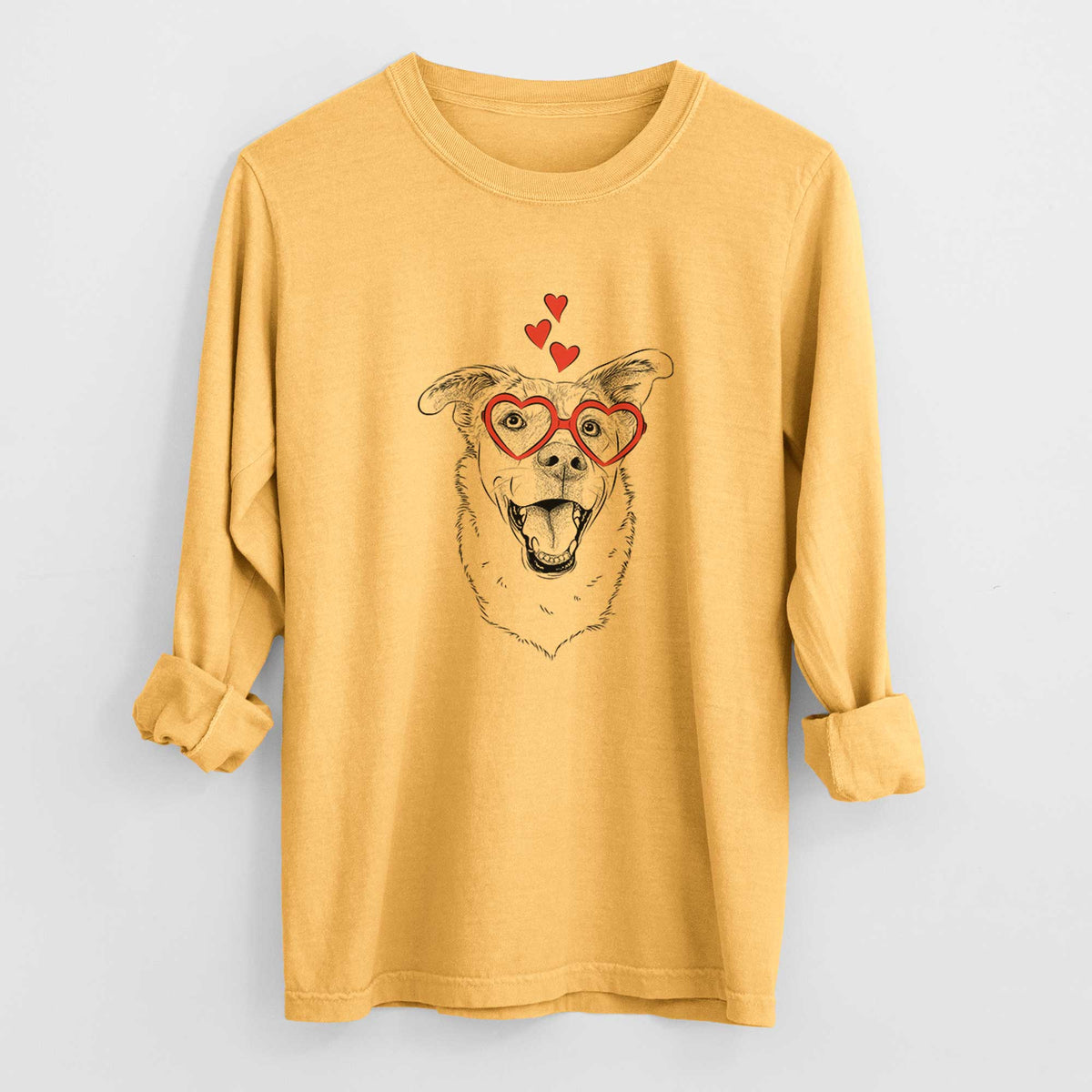 Valentine Fira the Saint Bernard Husky Mix - Heavyweight 100% Cotton Long Sleeve