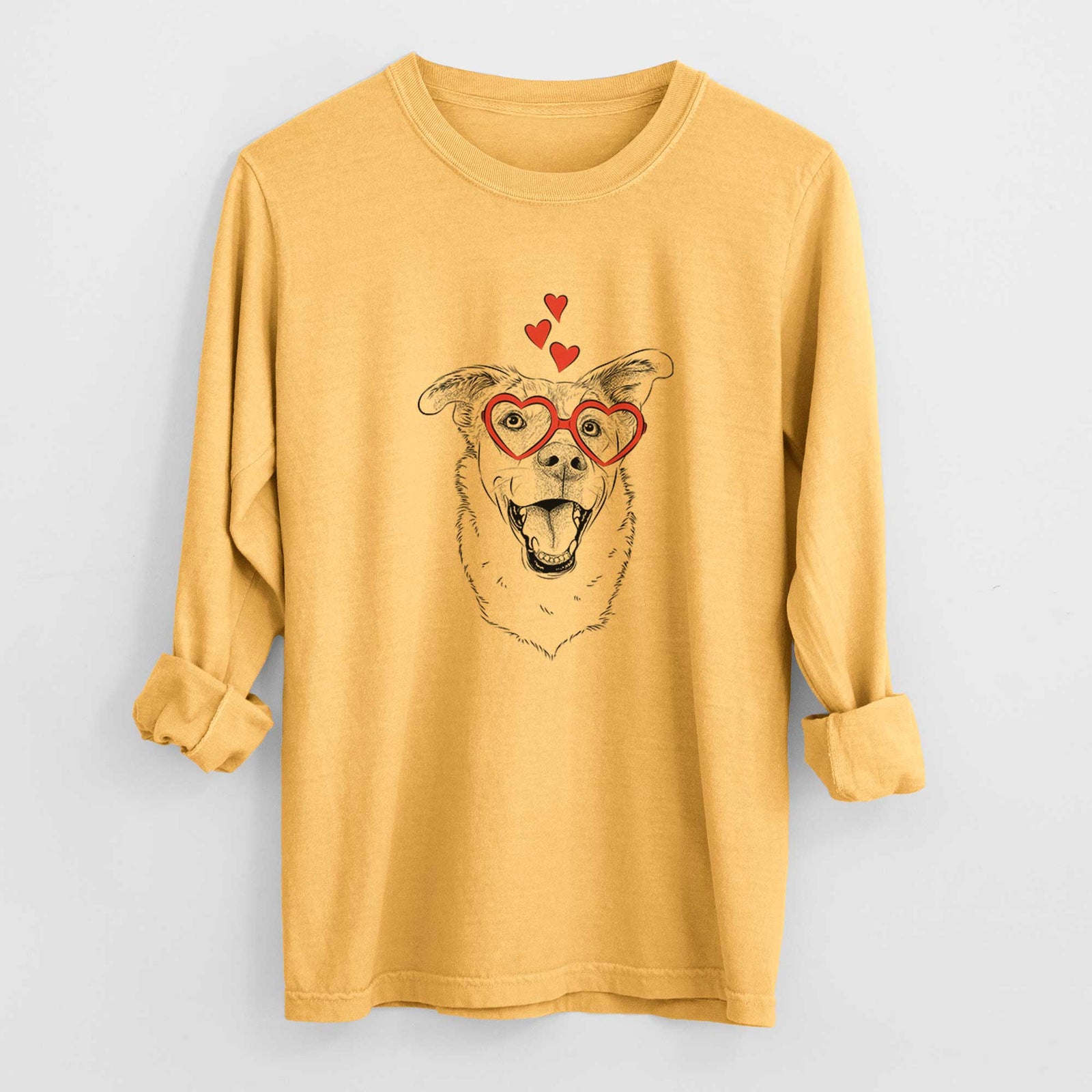 Valentine Fira the Saint Bernard Husky Mix - Heavyweight 100% Cotton Long Sleeve