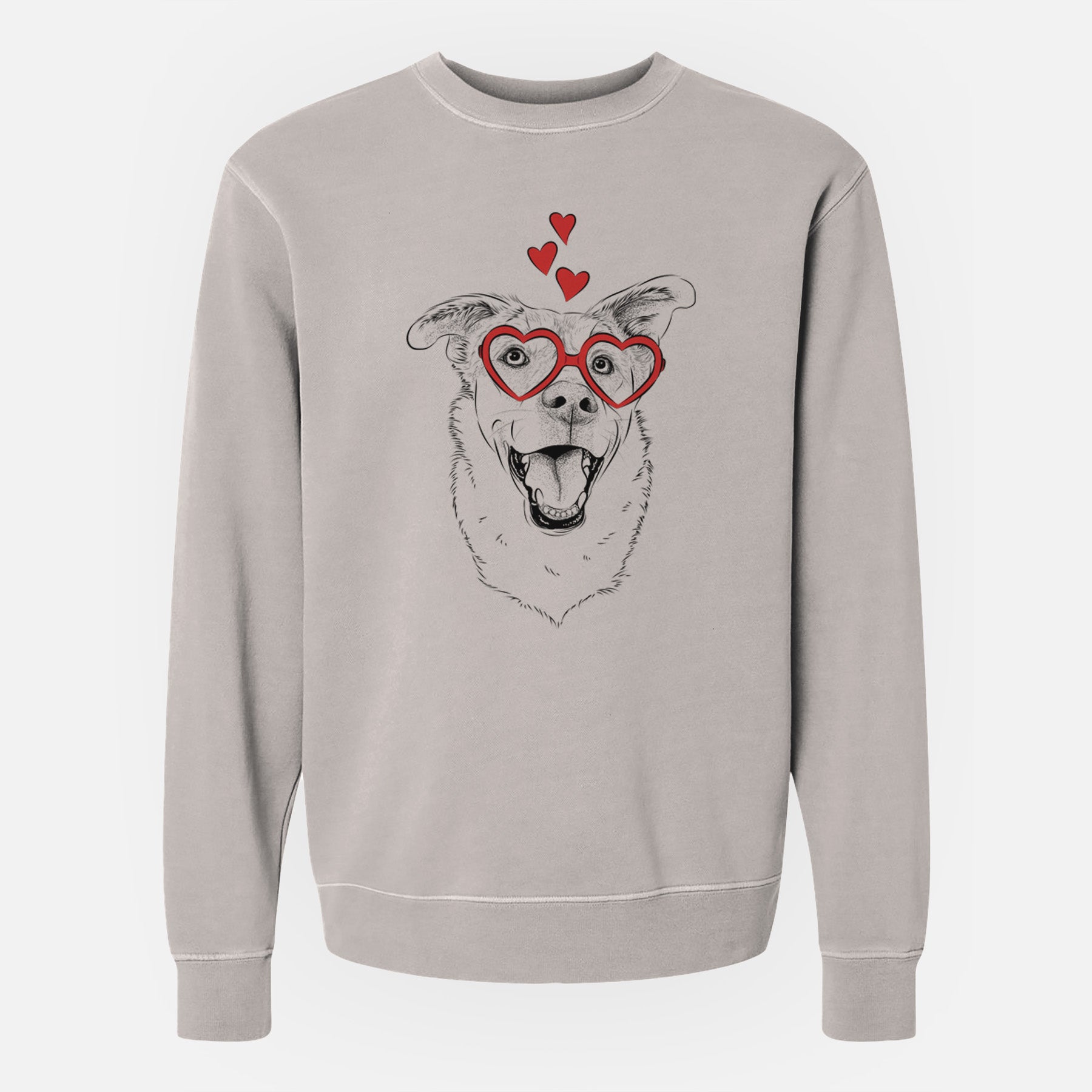 Valentine Fira the Saint Bernard Husky Mix - Unisex Pigment Dyed Crew Sweatshirt