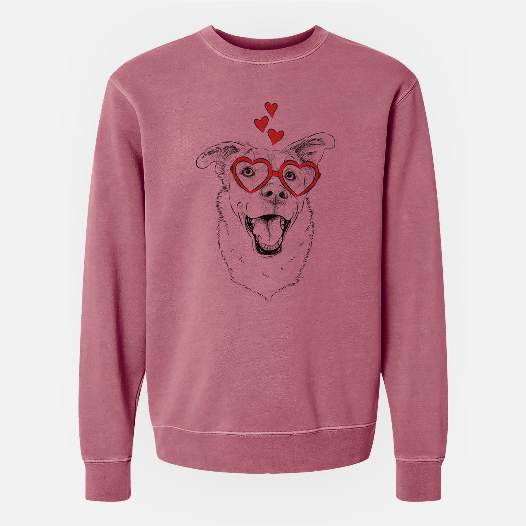 Valentine Fira the Saint Bernard Husky Mix - Unisex Pigment Dyed Crew Sweatshirt