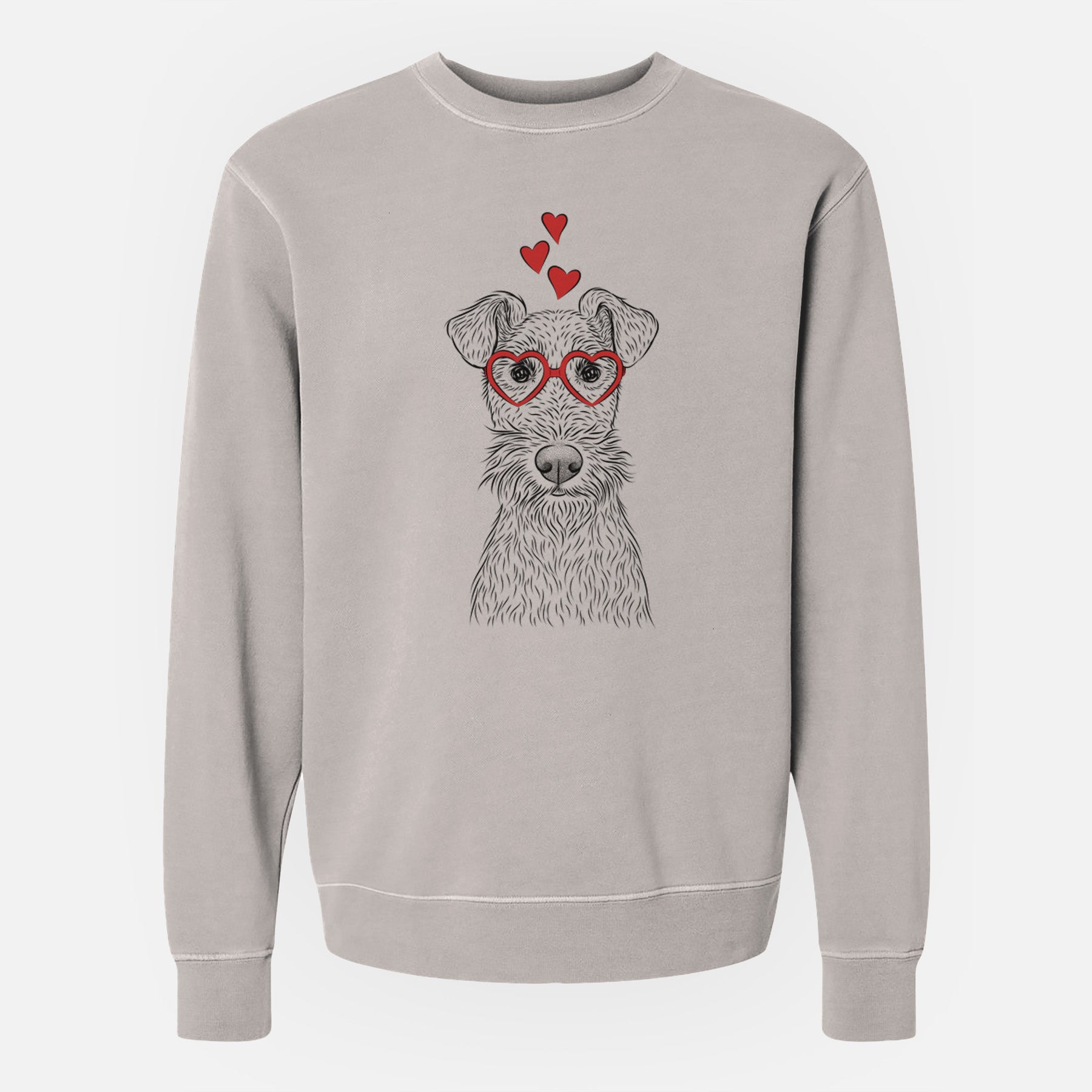 Valentine Fitz the Wire Fox Terrier - Unisex Pigment Dyed Crew Sweatshirt