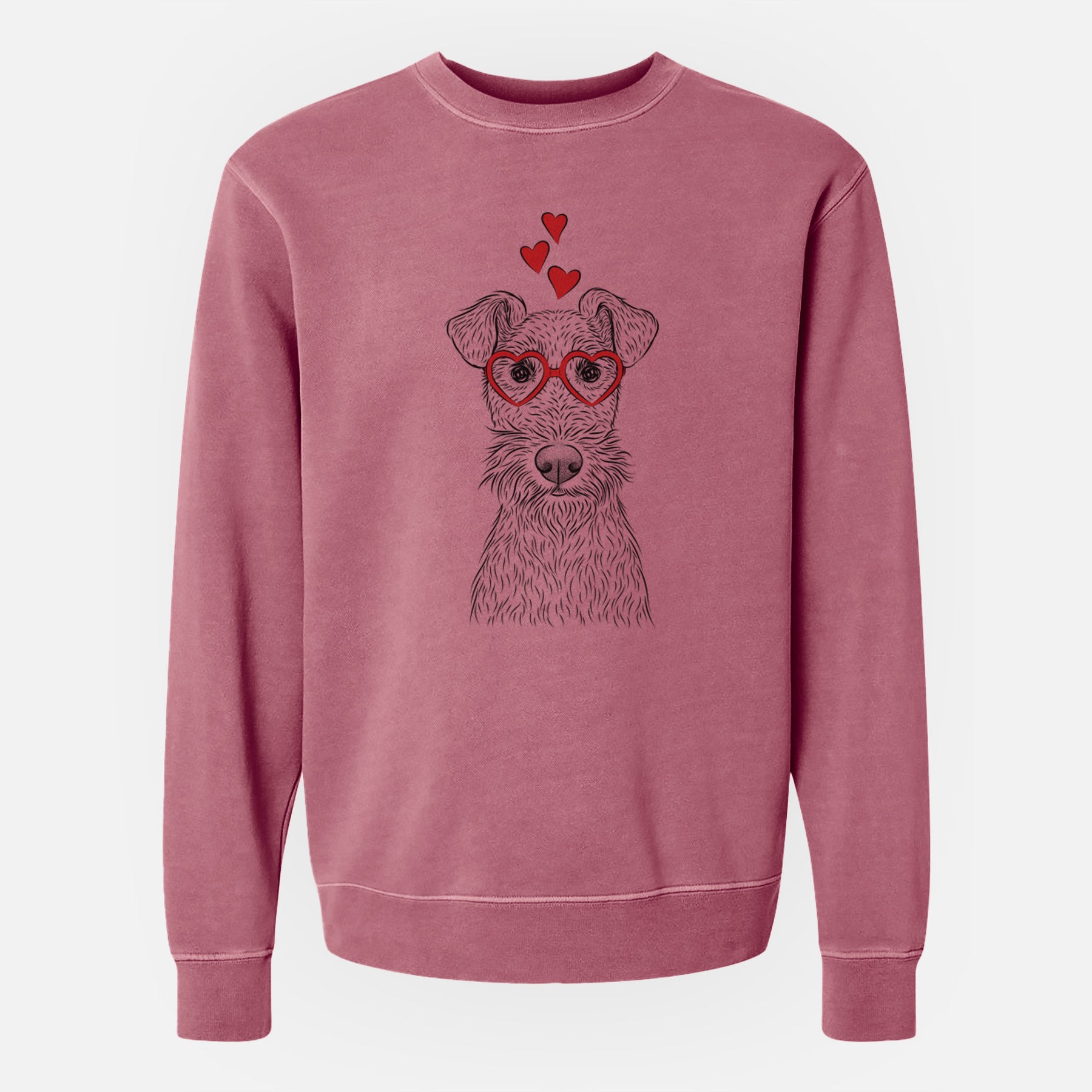 Valentine Fitz the Wire Fox Terrier - Unisex Pigment Dyed Crew Sweatshirt