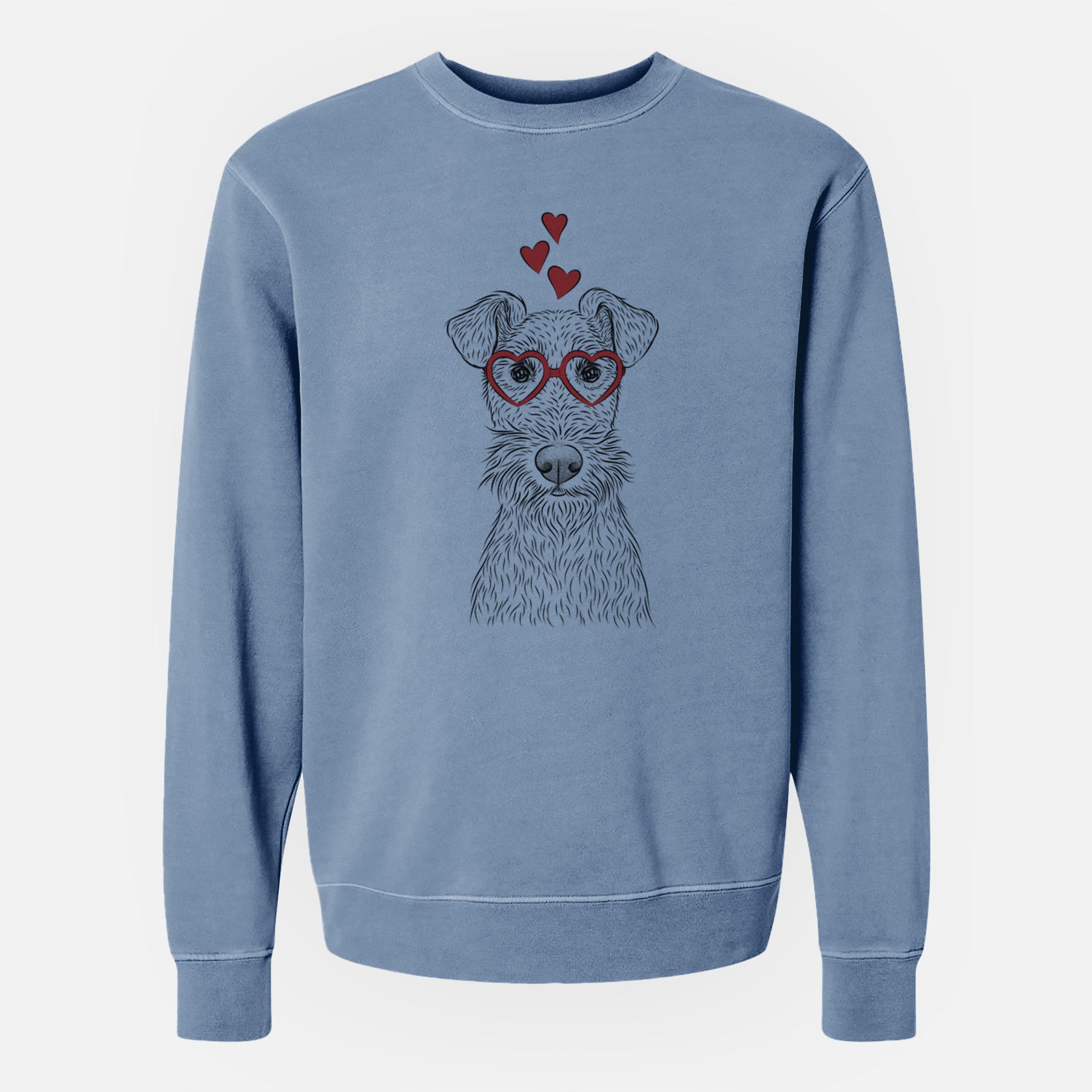 Valentine Fitz the Wire Fox Terrier - Unisex Pigment Dyed Crew Sweatshirt