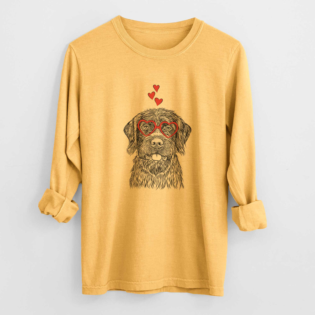 Valentine Fletcher the Wirehaired Pointing Griffon - Heavyweight 100% Cotton Long Sleeve
