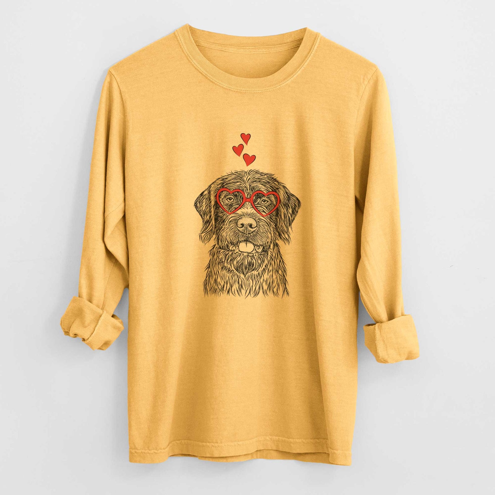 Valentine Fletcher the Wirehaired Pointing Griffon - Heavyweight 100% Cotton Long Sleeve