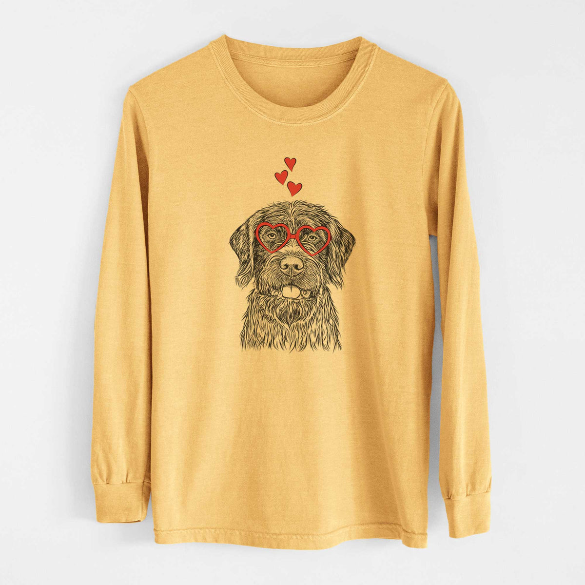 Valentine Fletcher the Wirehaired Pointing Griffon - Heavyweight 100% Cotton Long Sleeve
