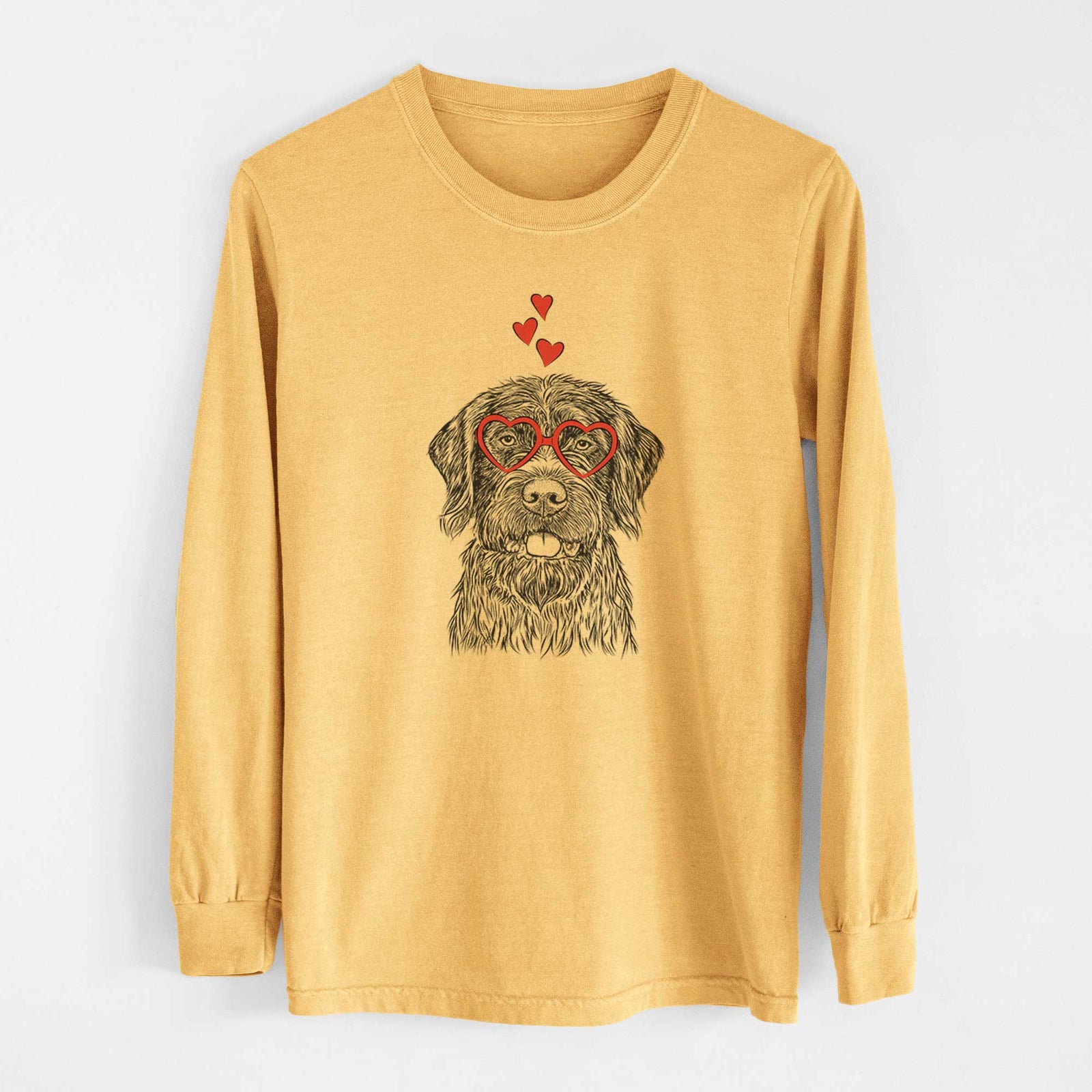 Valentine Fletcher the Wirehaired Pointing Griffon - Heavyweight 100% Cotton Long Sleeve