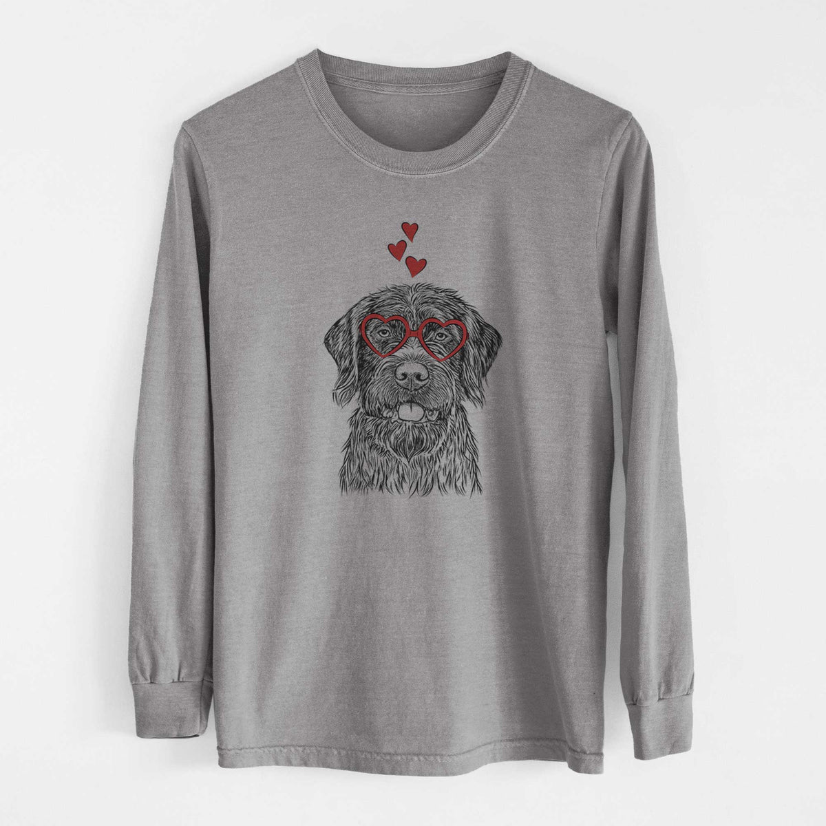 Valentine Fletcher the Wirehaired Pointing Griffon - Heavyweight 100% Cotton Long Sleeve