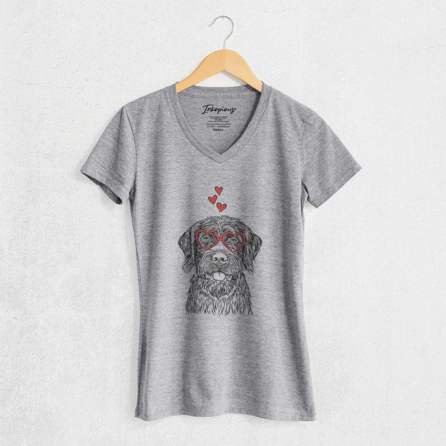 Valentine Fletcher the Wirehaired Pointing Griffon - Women's V-neck Shirt