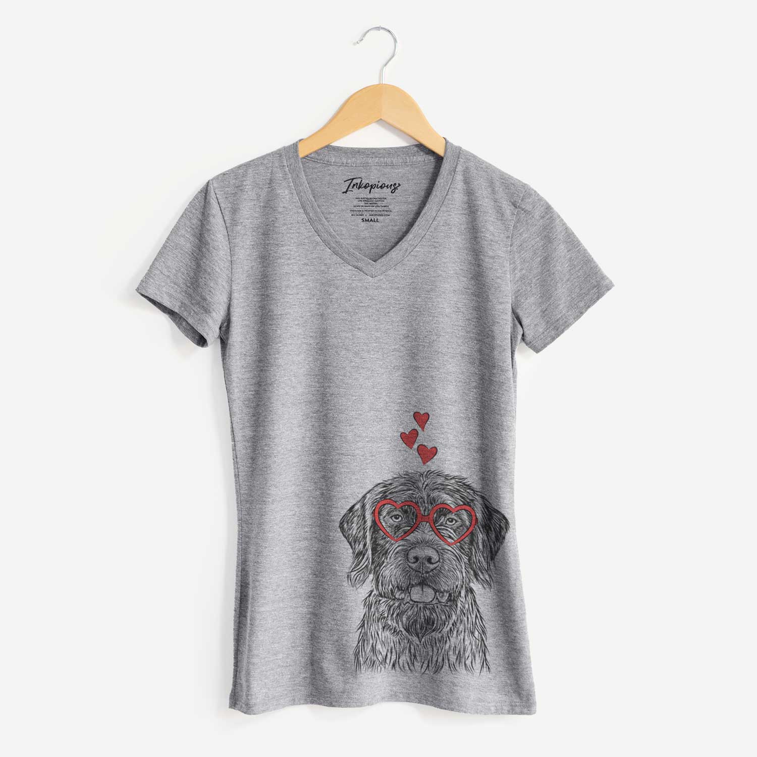 Valentine Fletcher the Wirehaired Pointing Griffon - Women's V-neck Shirt