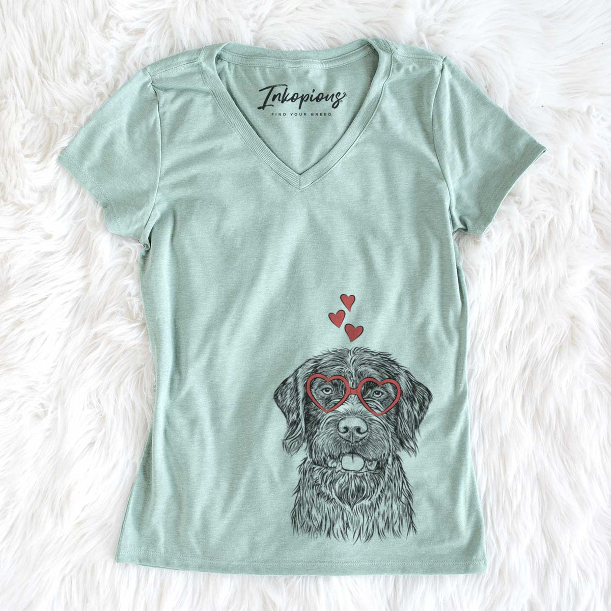 Valentine Fletcher the Wirehaired Pointing Griffon - Women&#39;s V-neck Shirt