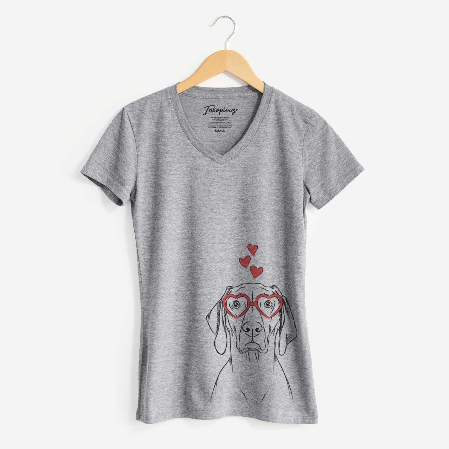 Valentine Flint the Weimaraner - Women's V-neck Shirt