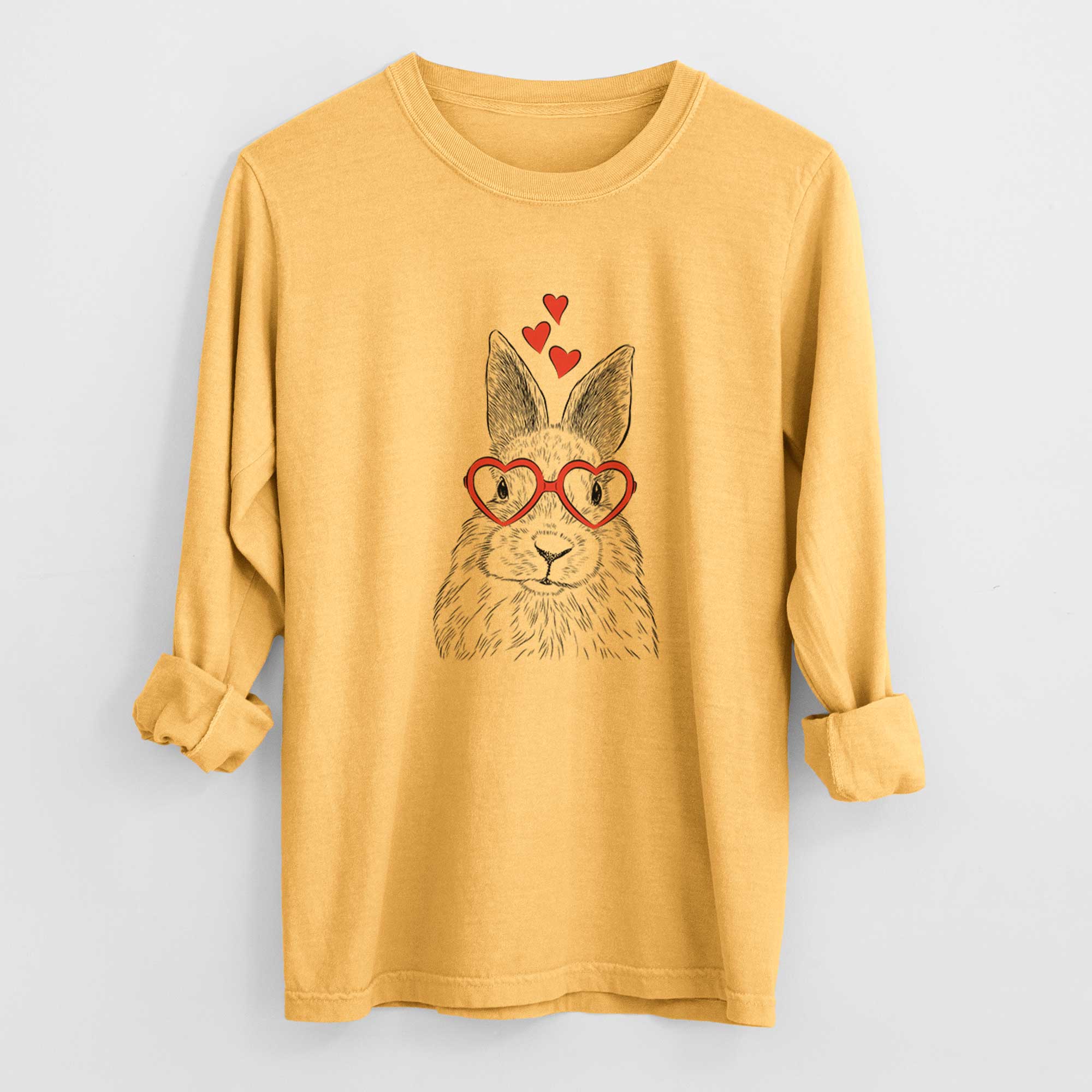 Valentine Flower the Rex Rabbit - Heavyweight 100% Cotton Long Sleeve