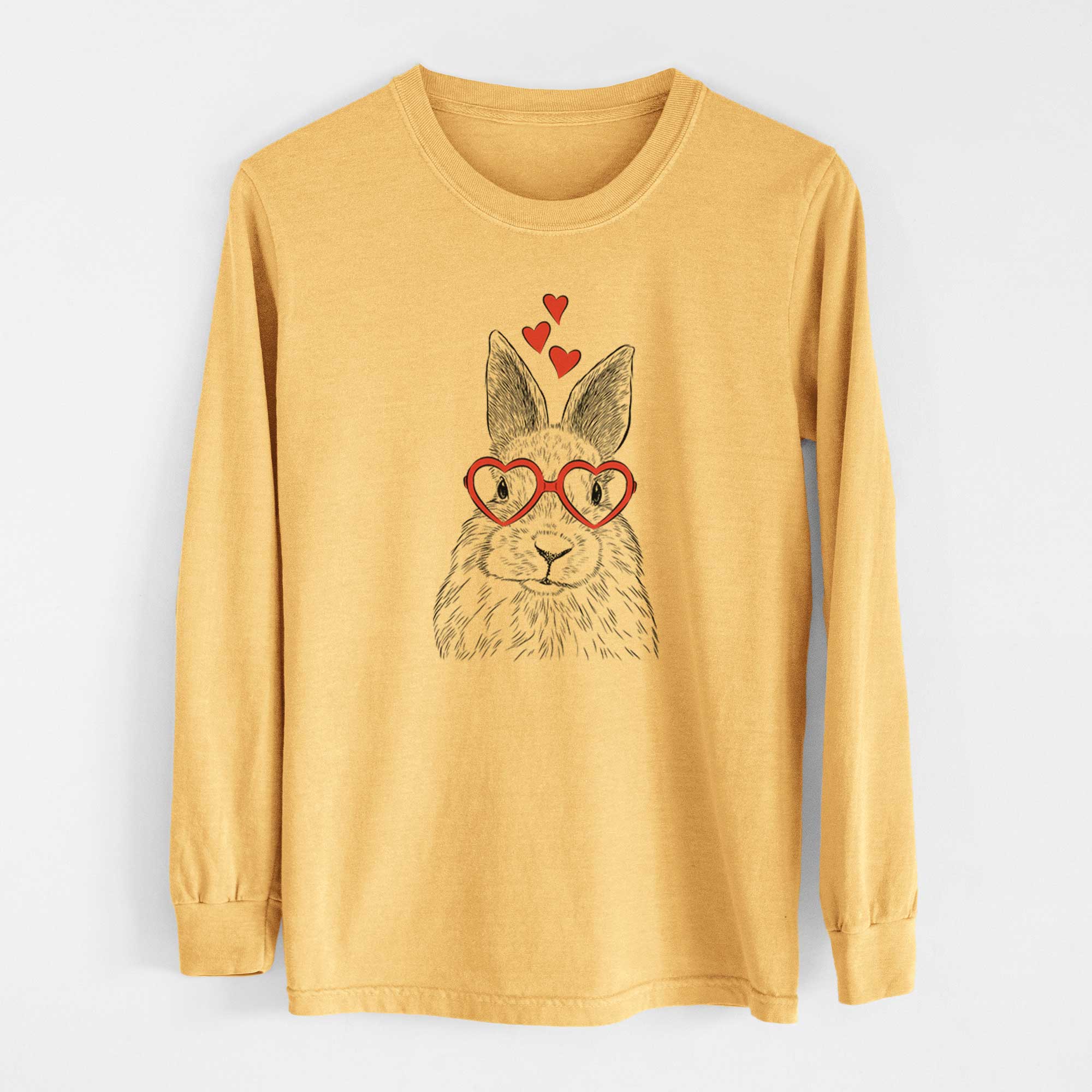 Valentine Flower the Rex Rabbit - Heavyweight 100% Cotton Long Sleeve