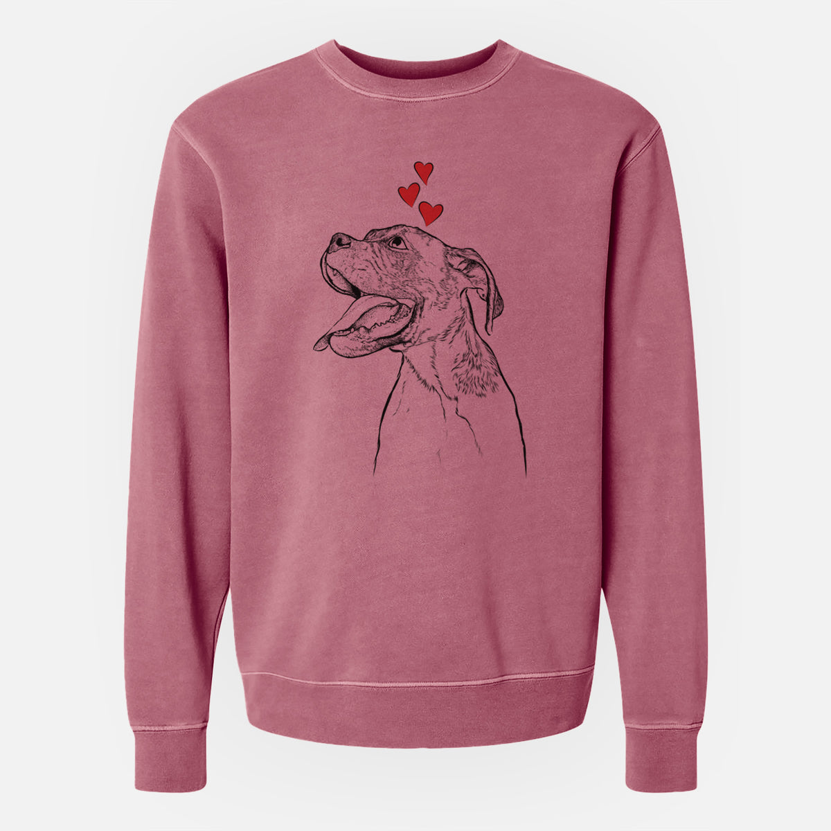 Valentine Floyd the Boxer - Unisex Pigment Dyed Crew Sweatshirt