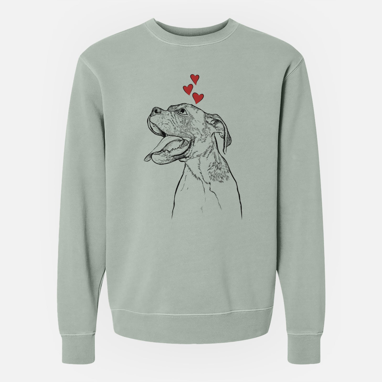 Valentine Floyd the Boxer - Unisex Pigment Dyed Crew Sweatshirt