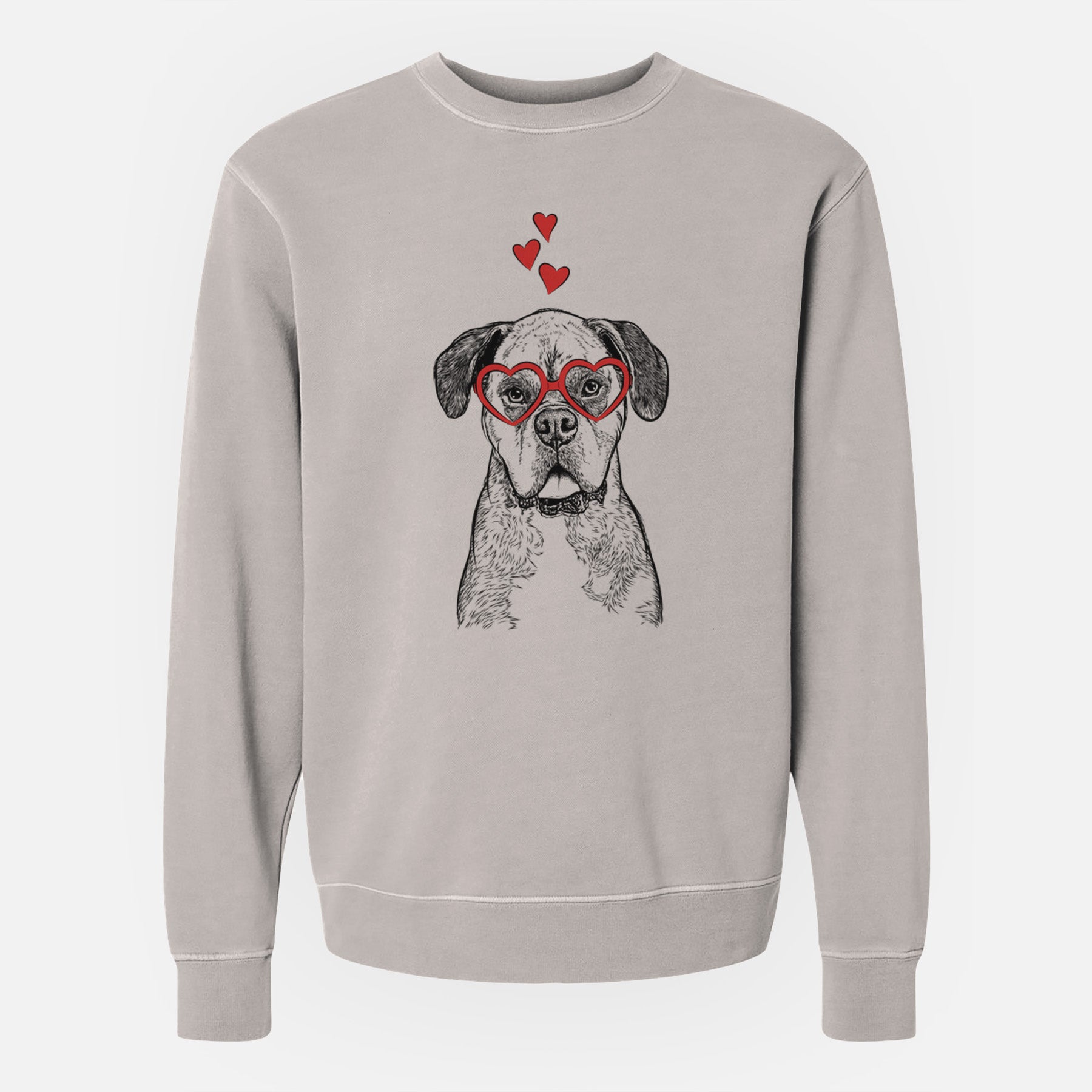 Valentine Floydie Bear the Boxer - Unisex Pigment Dyed Crew Sweatshirt