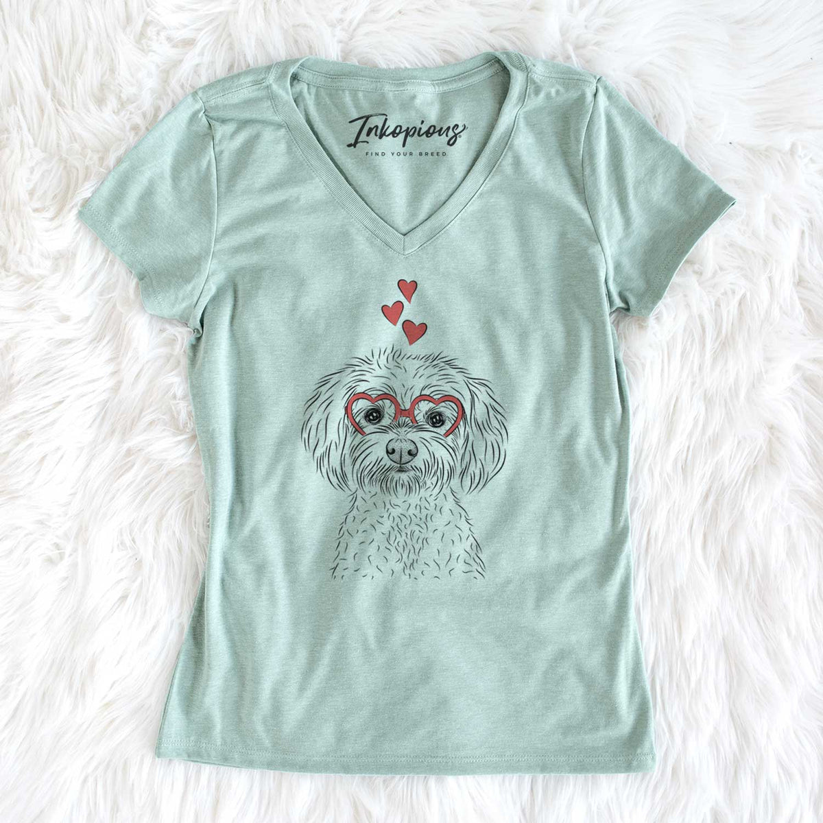 Valentine Francesca the Maltipoo - Women's V-neck Shirt