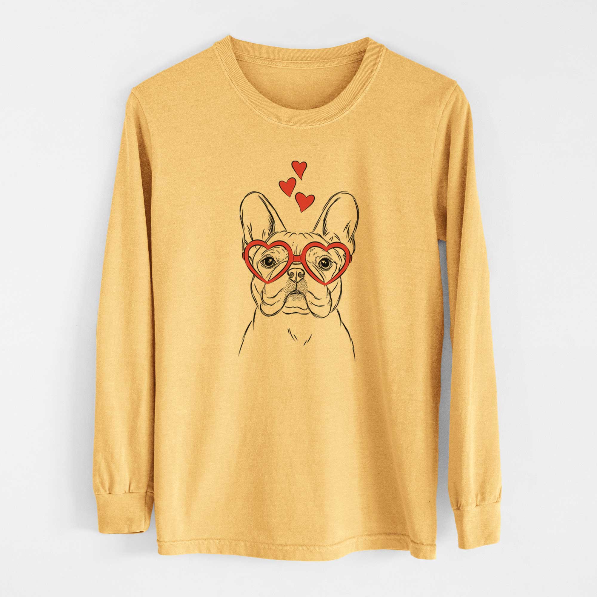 Valentine Franco the French Bulldog - Heavyweight 100% Cotton Long Sleeve