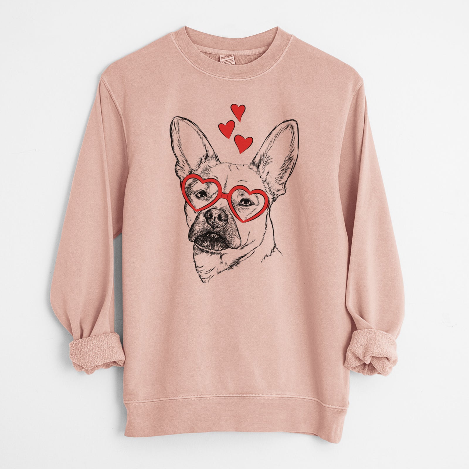 Valentine Frankie the Mixed Breed - Unisex Pigment Dyed Crew Sweatshirt