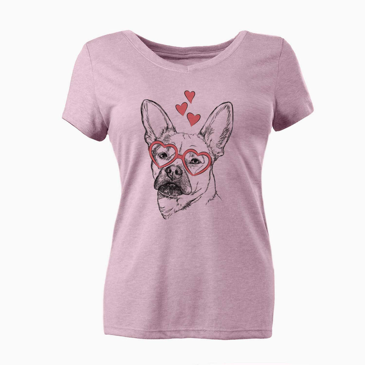 Valentine Frankie the Mixed Breed - Women's V-neck Shirt