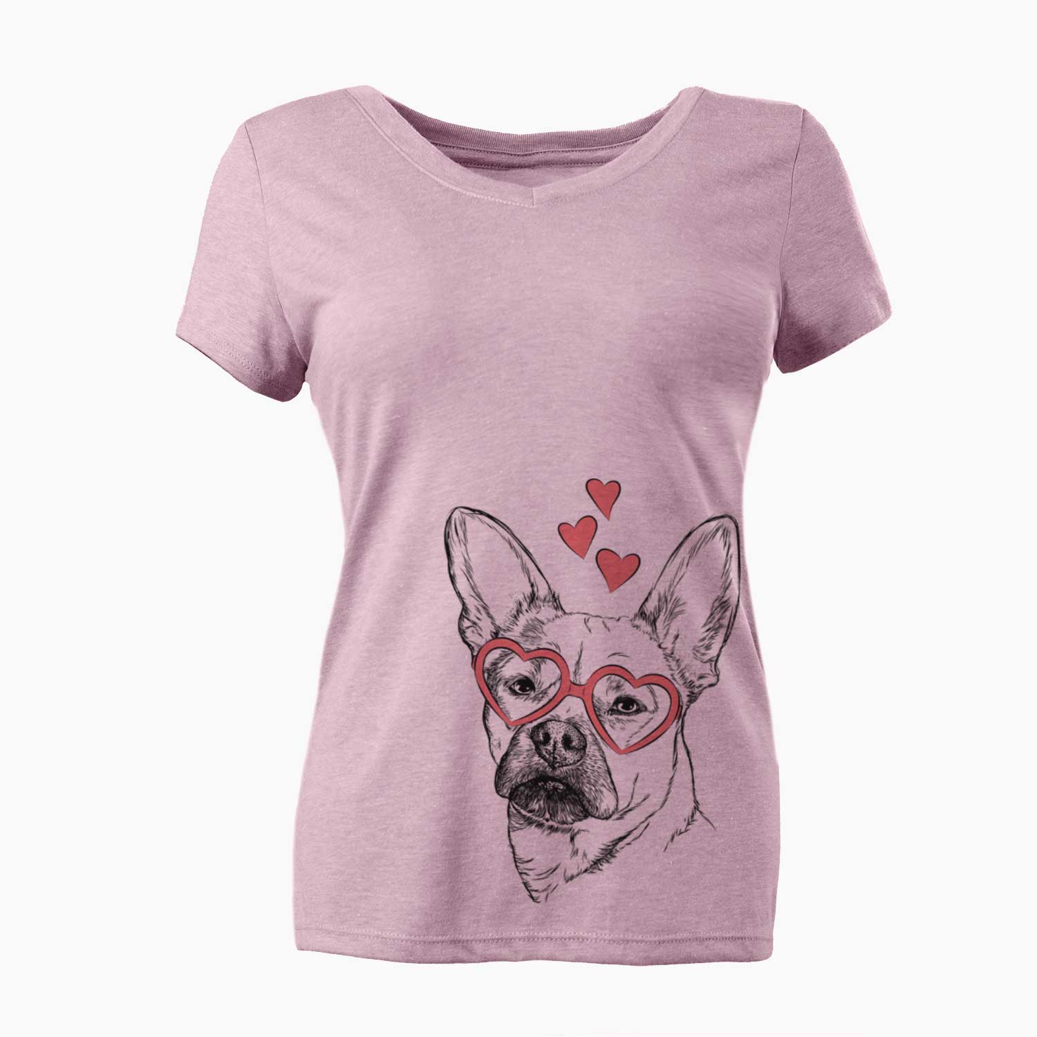Valentine Frankie the Mixed Breed - Women's V-neck Shirt
