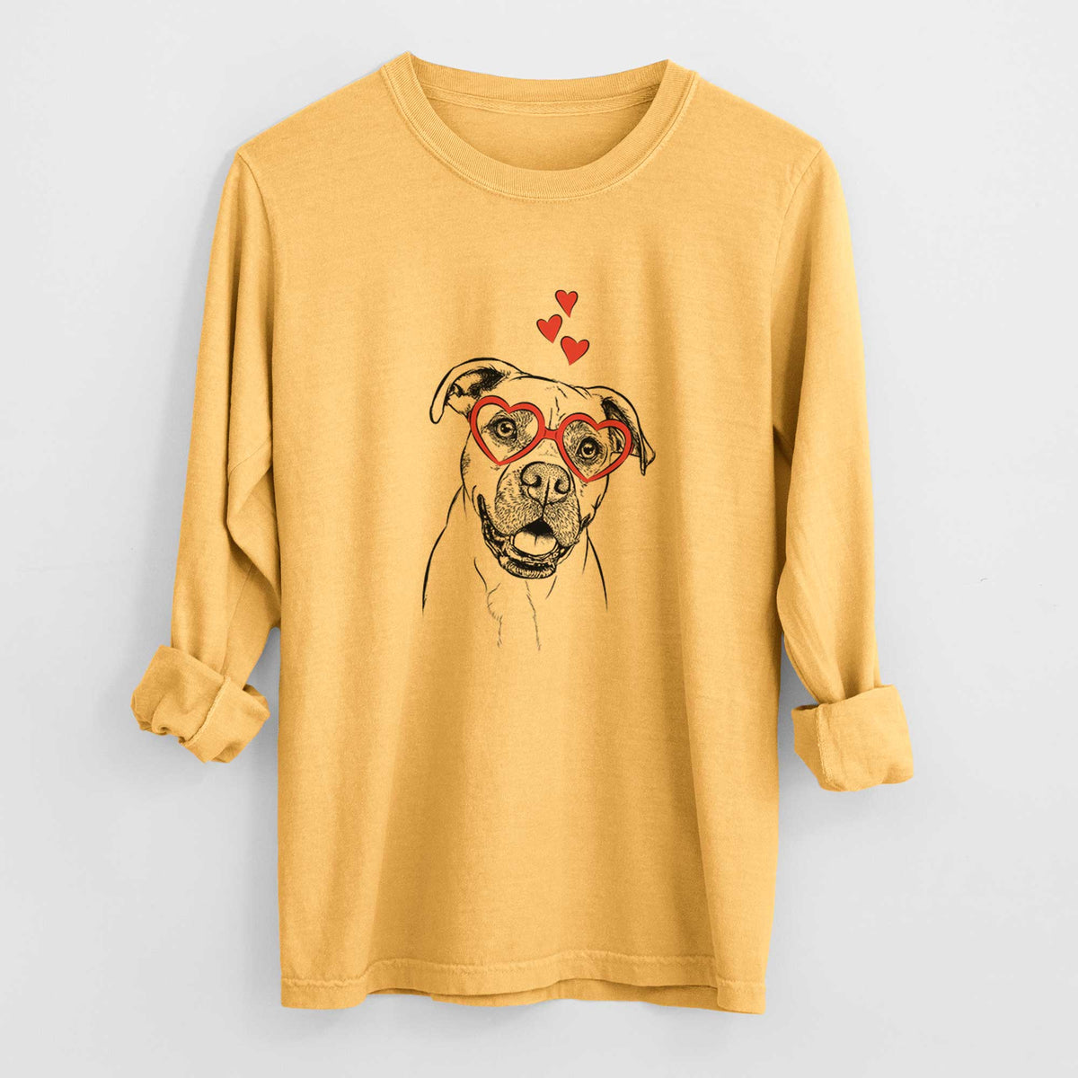 Valentine Frankie Tankie the Boxer Mix - Heavyweight 100% Cotton Long Sleeve