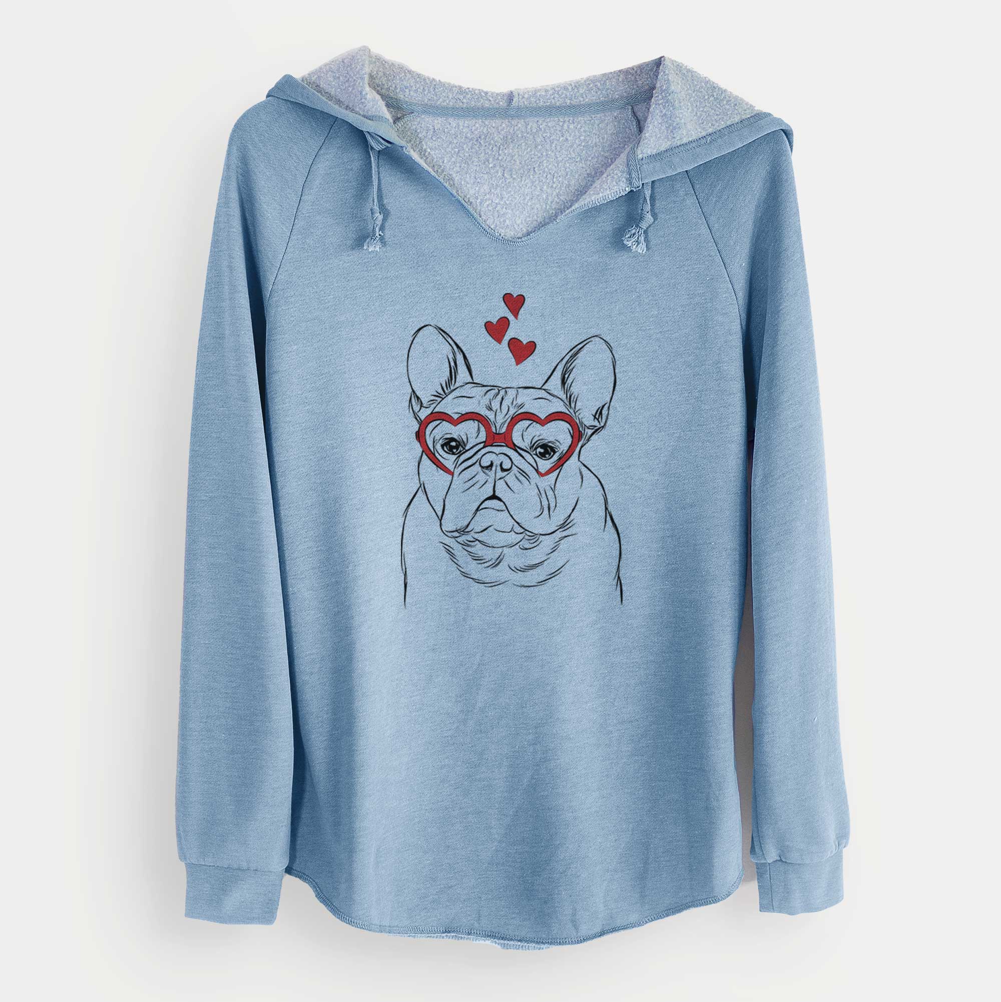 Valentine Fudge the French Bulldog - Cali Wave Hooded Sweatshirt