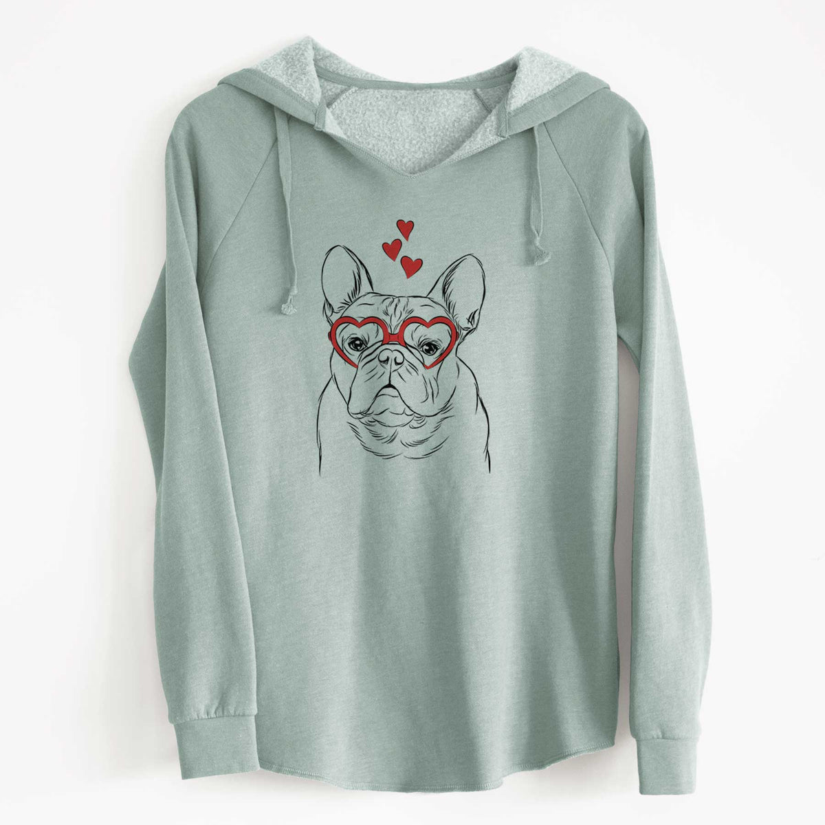 Valentine Fudge the French Bulldog - Cali Wave Hooded Sweatshirt