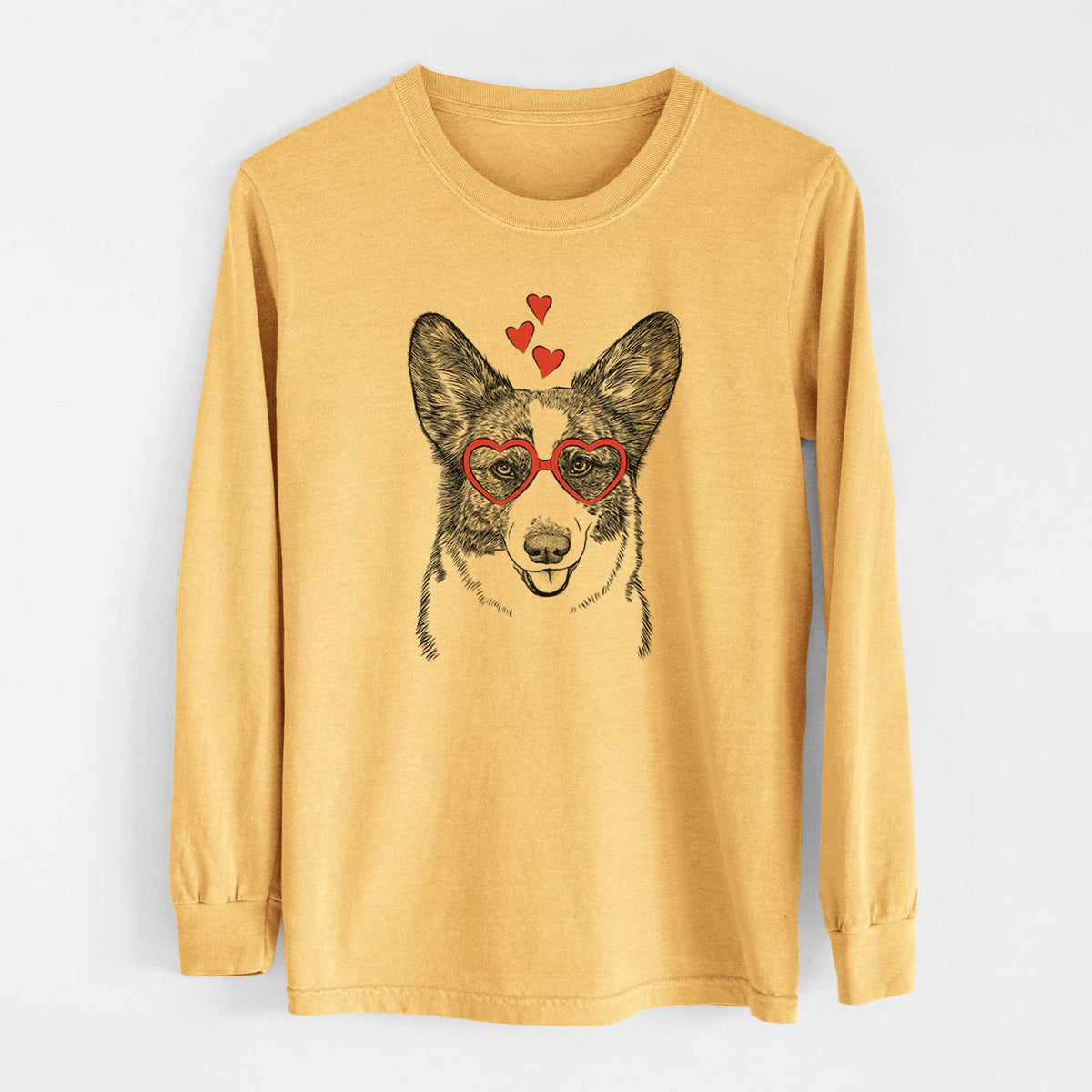 Valentine Gabby the Cardigan Welsh Corgi - Heavyweight 100% Cotton Long Sleeve