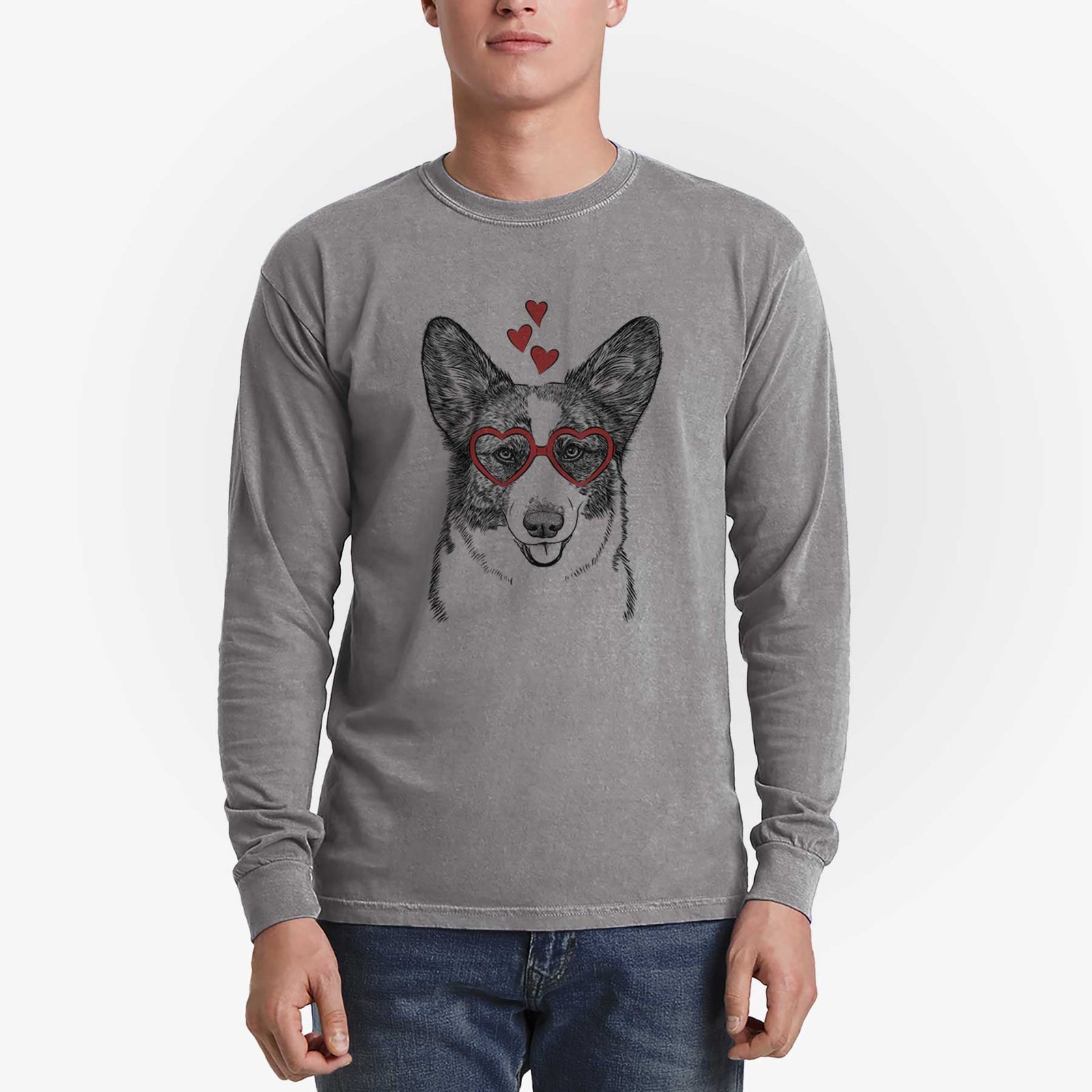 Valentine Gabby the Cardigan Welsh Corgi - Heavyweight 100% Cotton Long Sleeve
