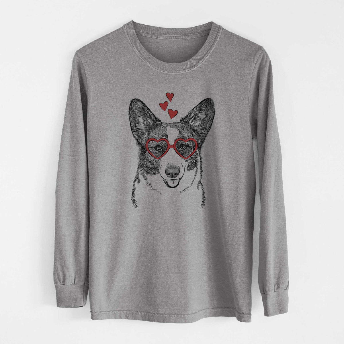 Valentine Gabby the Cardigan Welsh Corgi - Heavyweight 100% Cotton Long Sleeve
