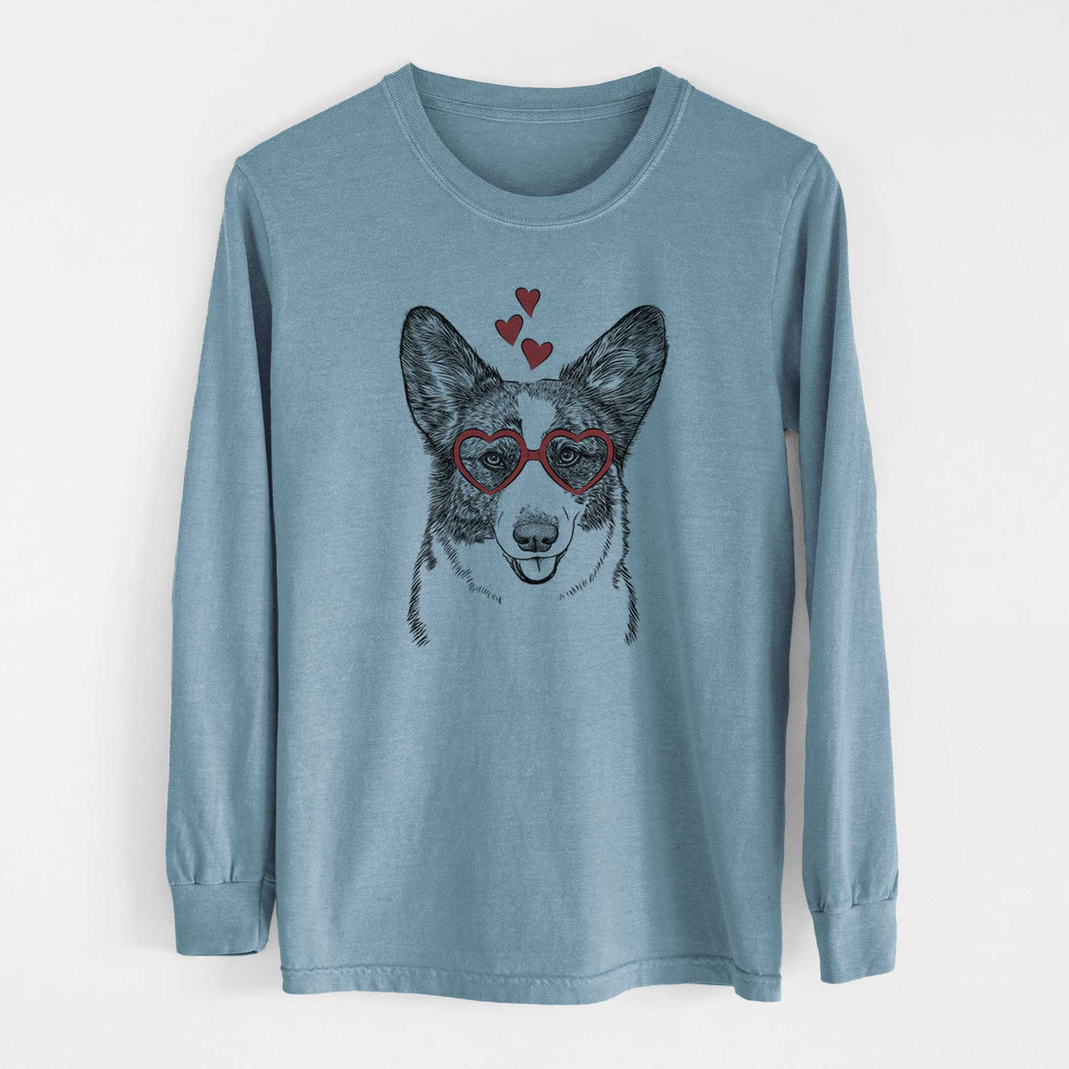 Valentine Gabby the Cardigan Welsh Corgi - Heavyweight 100% Cotton Long Sleeve