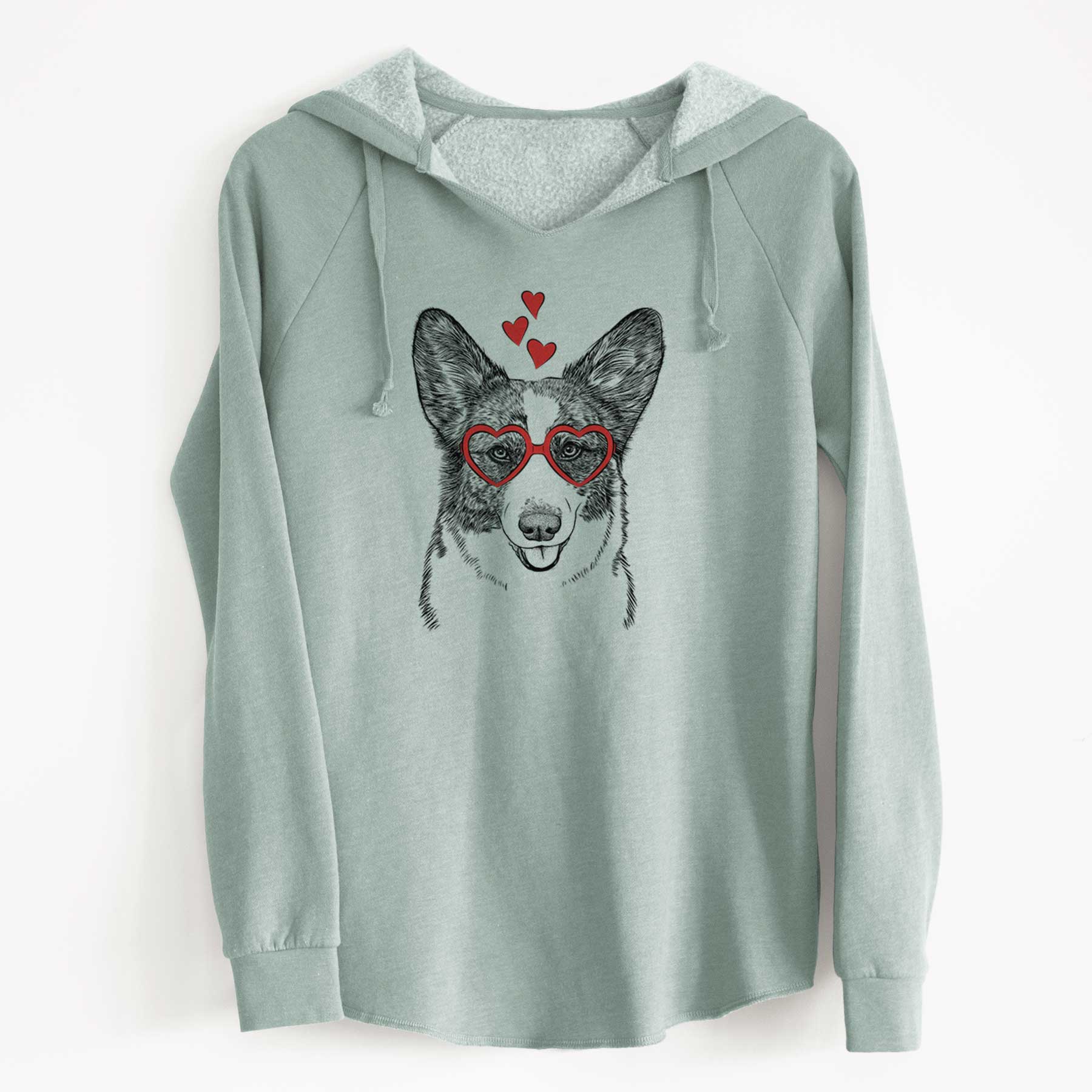 Valentine Gabby the Cardigan Welsh Corgi - Cali Wave Hooded Sweatshirt