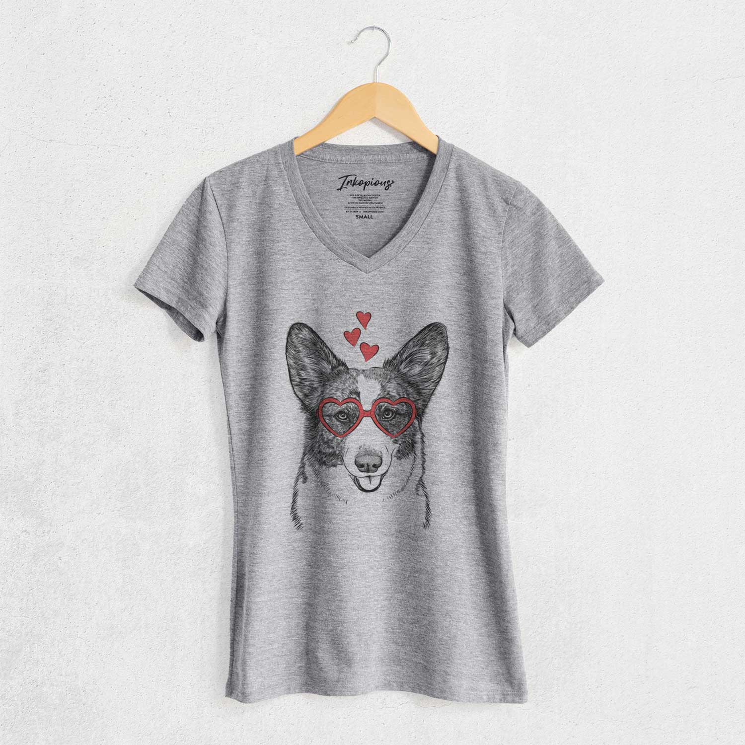 Valentine Gabby the Cardigan Welsh Corgi - Women's V-neck Shirt