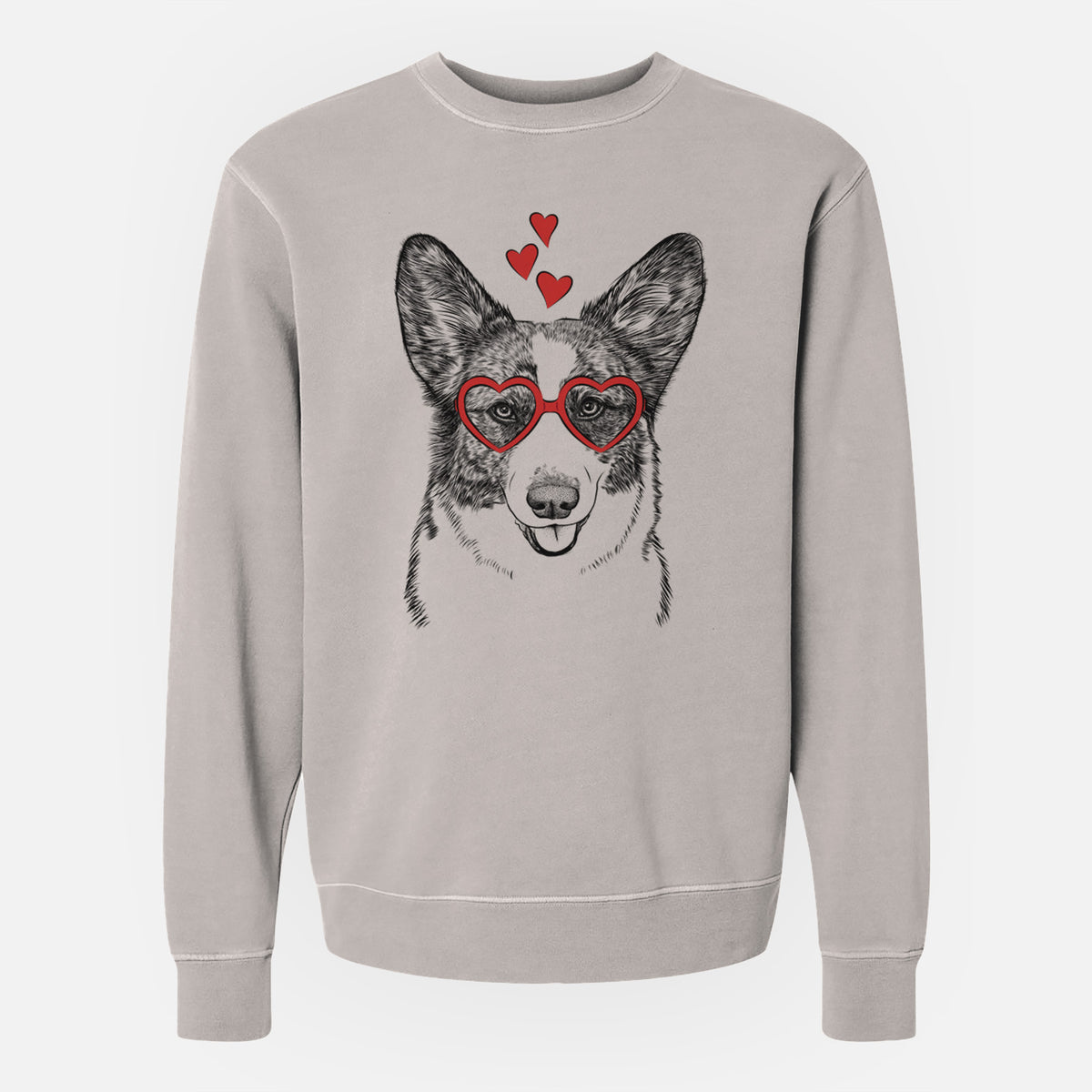 Valentine Gabby the Cardigan Welsh Corgi - Unisex Pigment Dyed Crew Sweatshirt