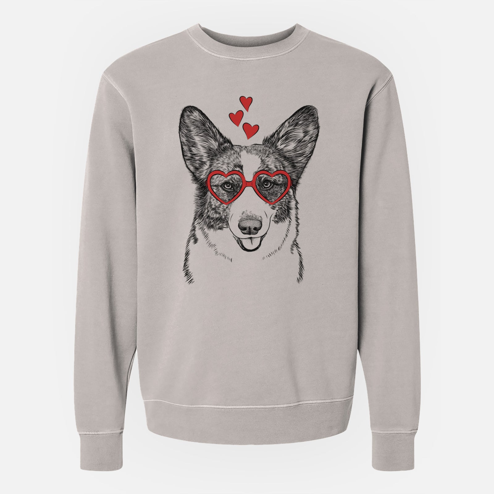 Valentine Gabby the Cardigan Welsh Corgi - Unisex Pigment Dyed Crew Sweatshirt