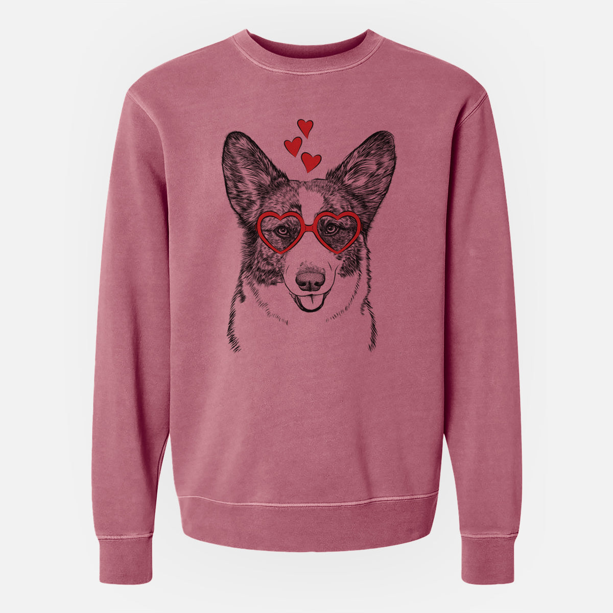 Valentine Gabby the Cardigan Welsh Corgi - Unisex Pigment Dyed Crew Sweatshirt