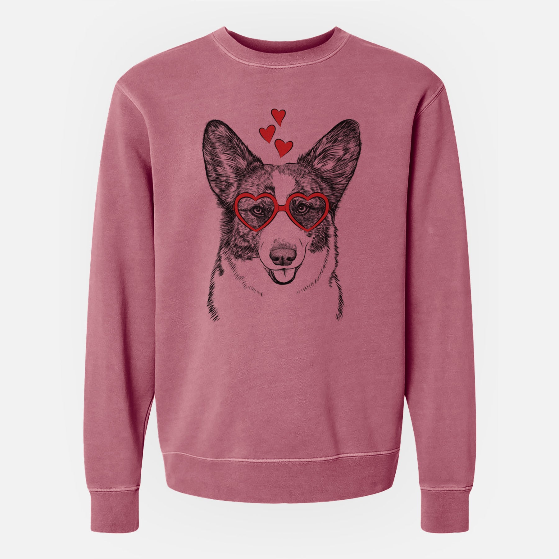 Valentine Gabby the Cardigan Welsh Corgi - Unisex Pigment Dyed Crew Sweatshirt