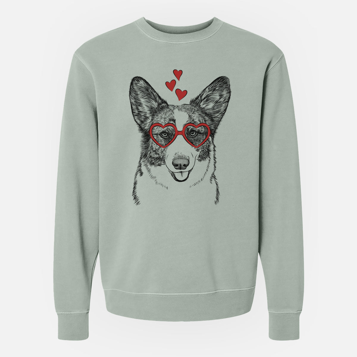 Valentine Gabby the Cardigan Welsh Corgi - Unisex Pigment Dyed Crew Sweatshirt