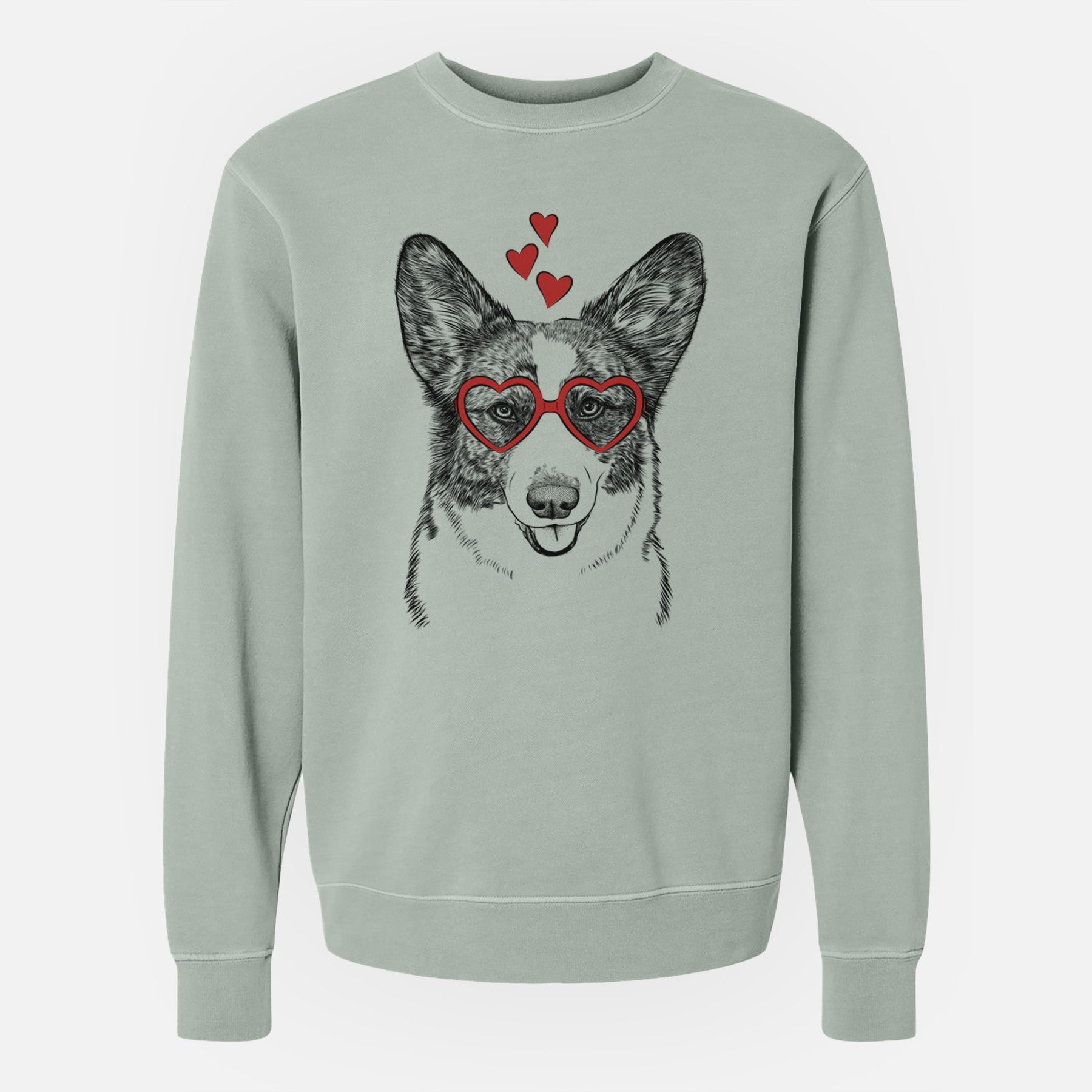 Valentine Gabby the Cardigan Welsh Corgi - Unisex Pigment Dyed Crew Sweatshirt