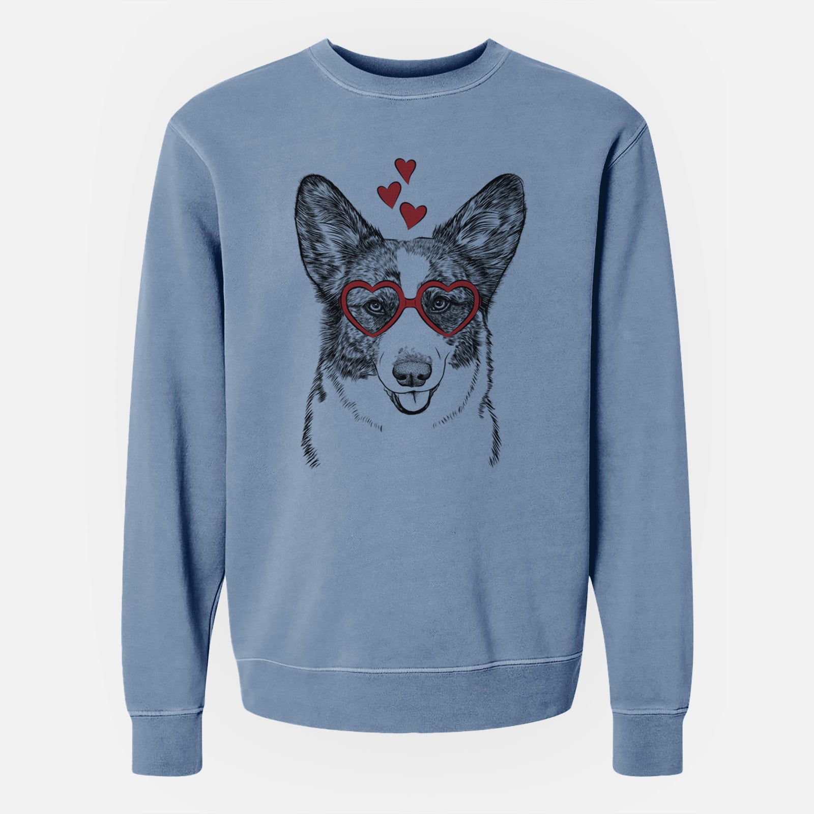 Valentine Gabby the Cardigan Welsh Corgi - Unisex Pigment Dyed Crew Sweatshirt