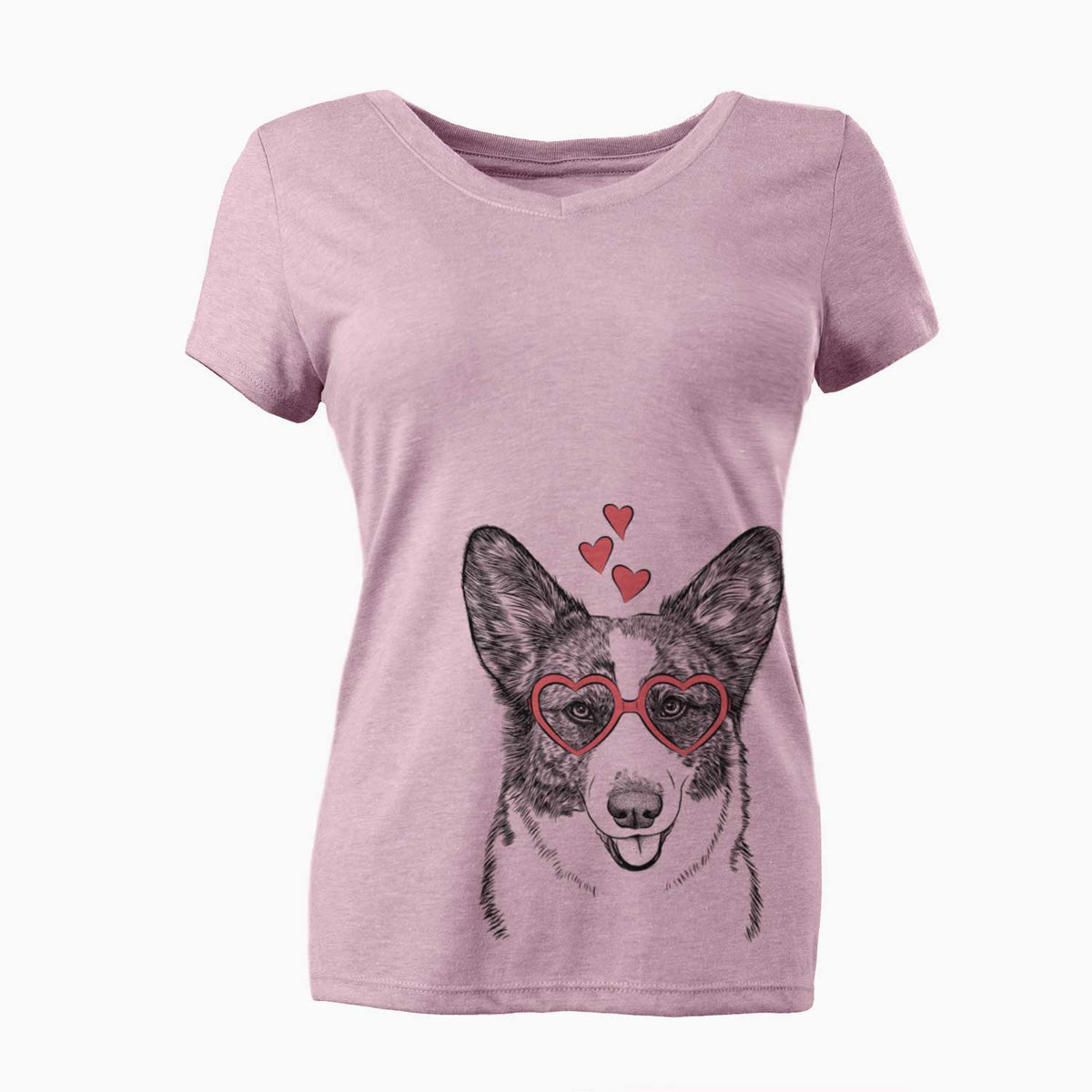 Valentine Gabby the Cardigan Welsh Corgi - Women's V-neck Shirt
