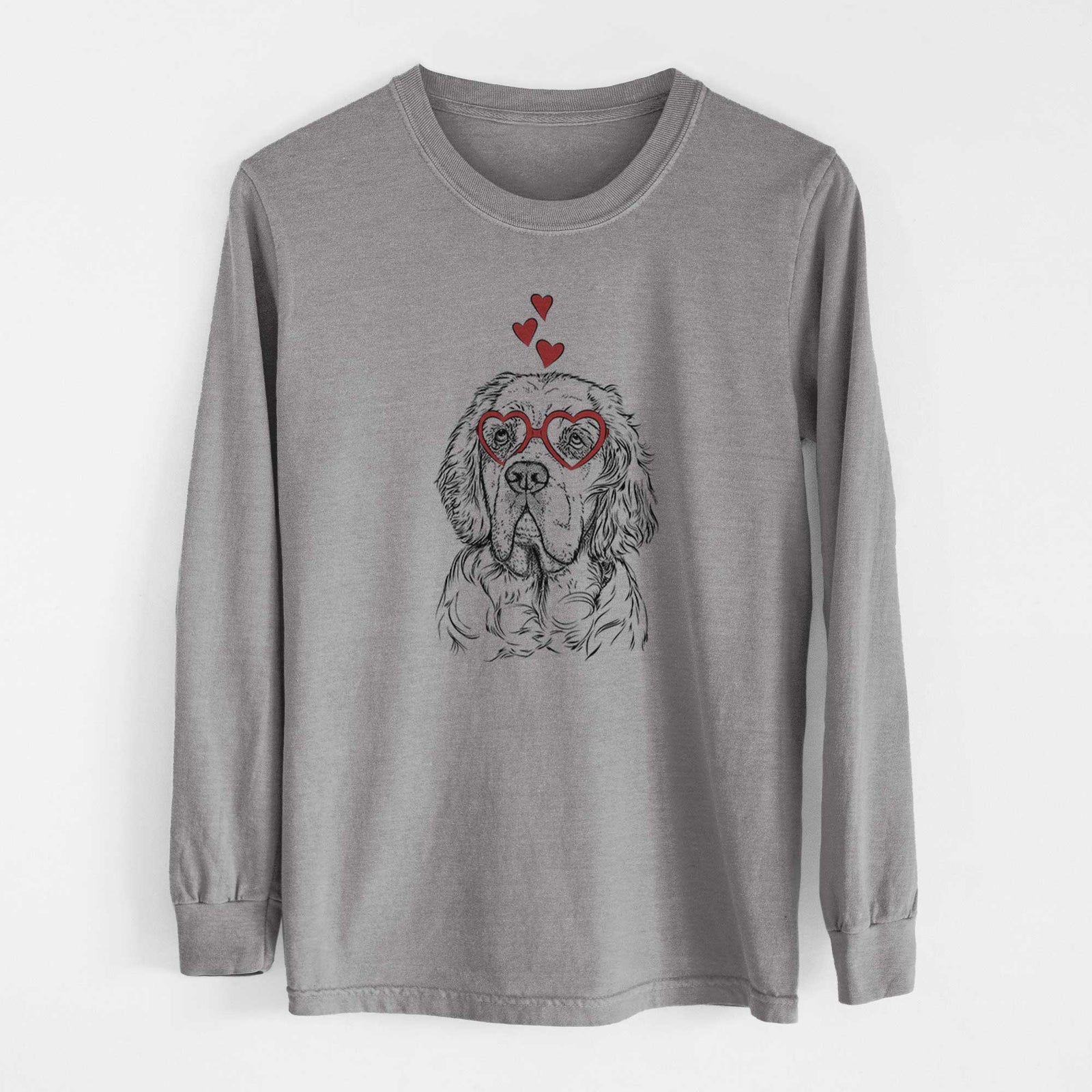 Valentine Gary the Clumber Spaniel - Heavyweight 100% Cotton Long Sleeve