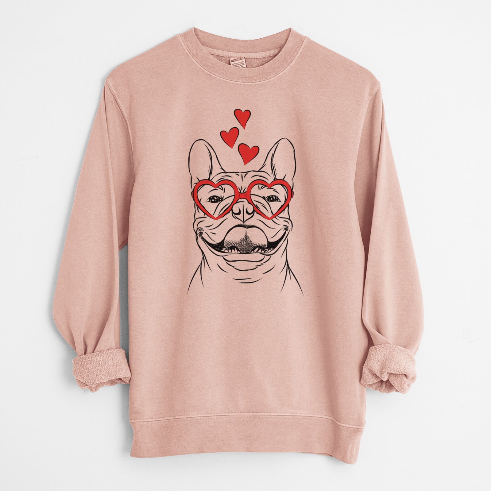Valentine Gaston the French Bulldog - Unisex Pigment Dyed Crew Sweatshirt