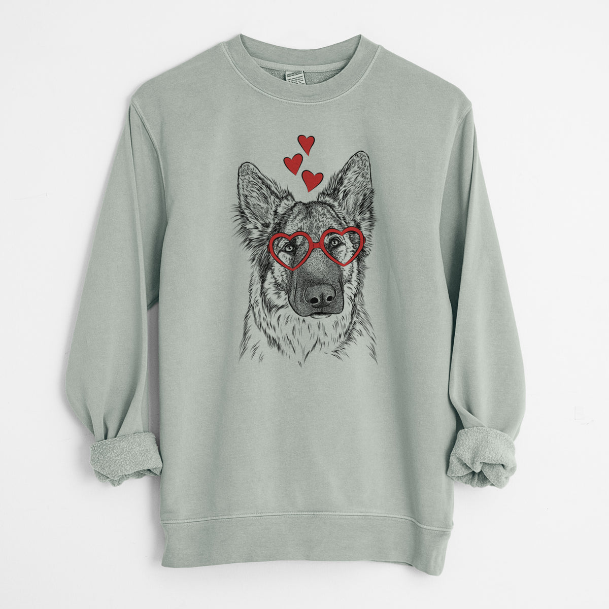 Valentine Geddy the Shiloh Shepherd - Unisex Pigment Dyed Crew Sweatshirt